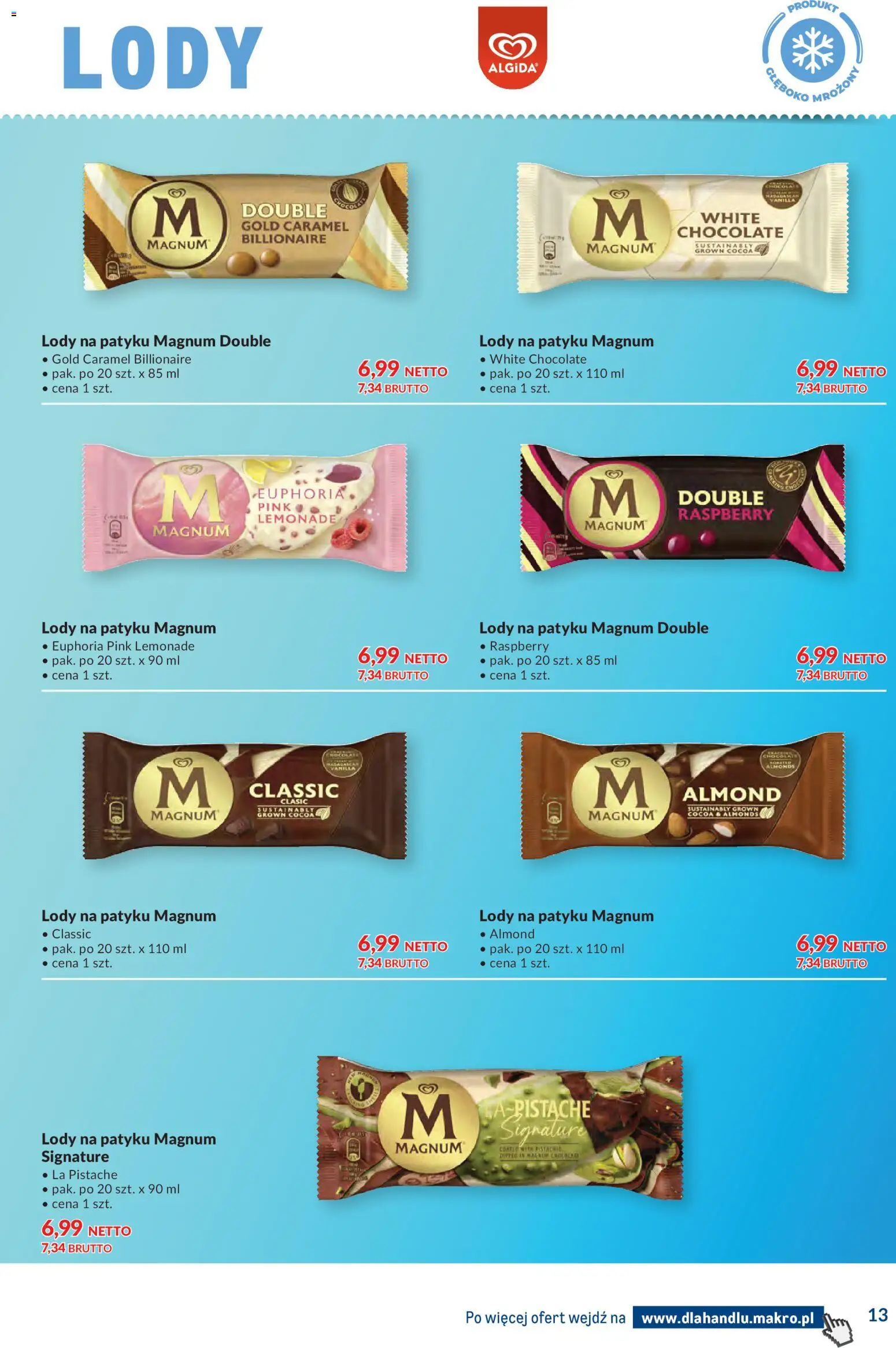 Makro gazetka - Dystrybucja do sklepów od 09.06.2026 | Strona: 13 | Produkty: Lody na patyku, Lody