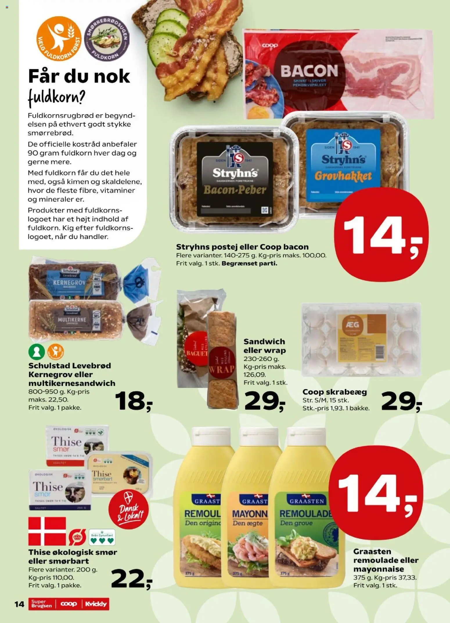 Super Brugsen tilbudsavis – gyldig fra 12.06.2026 | Side: 18 | Produkter: Smør, Remoulade, Bacon