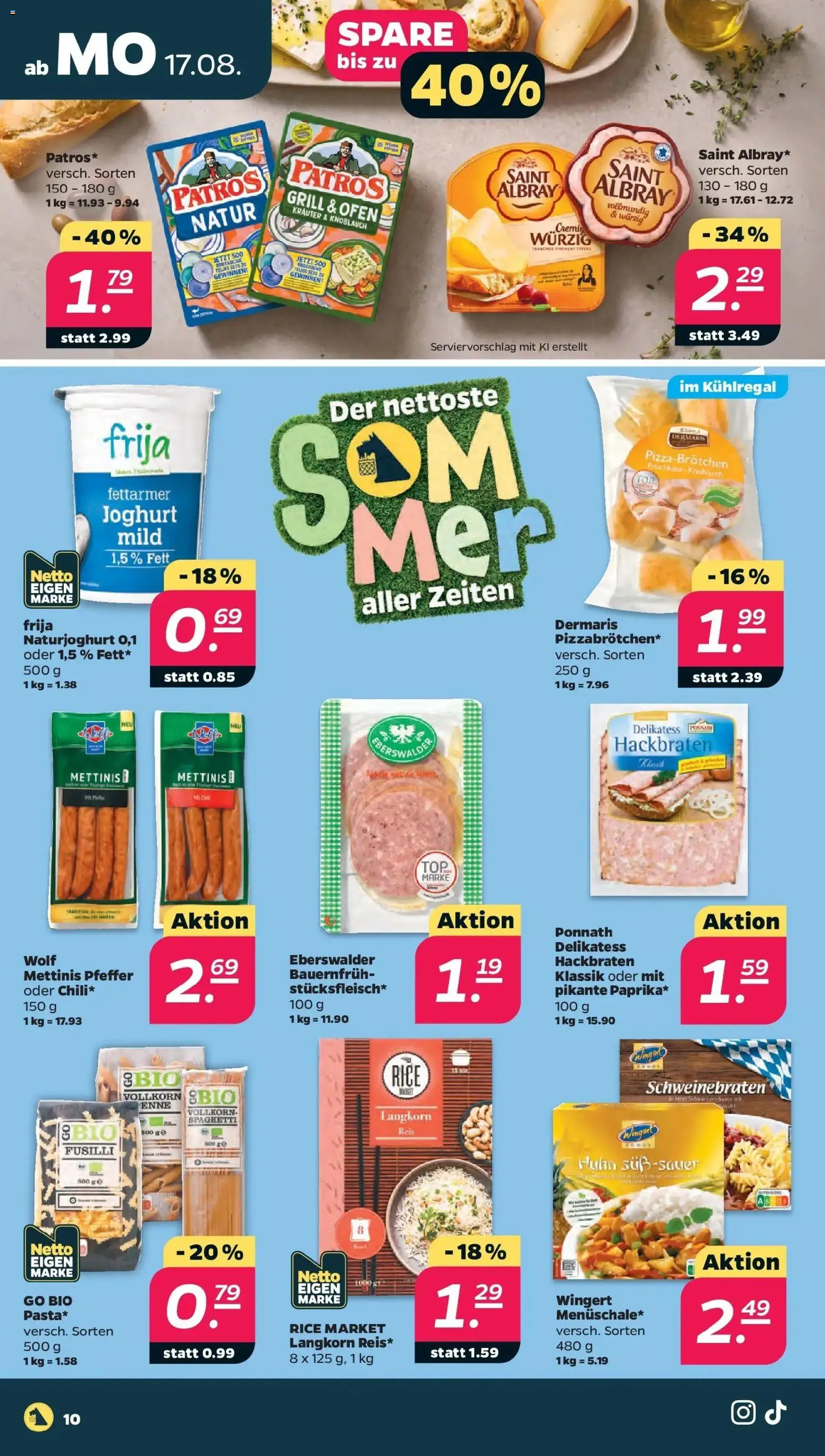 Netto - Netto APS : Wochenangebote ab 17.08.2026 → Angebote nächste Woche | Seite: 12 | Produkte: Joghurt, Spaghetti, Patros, Pfeffer