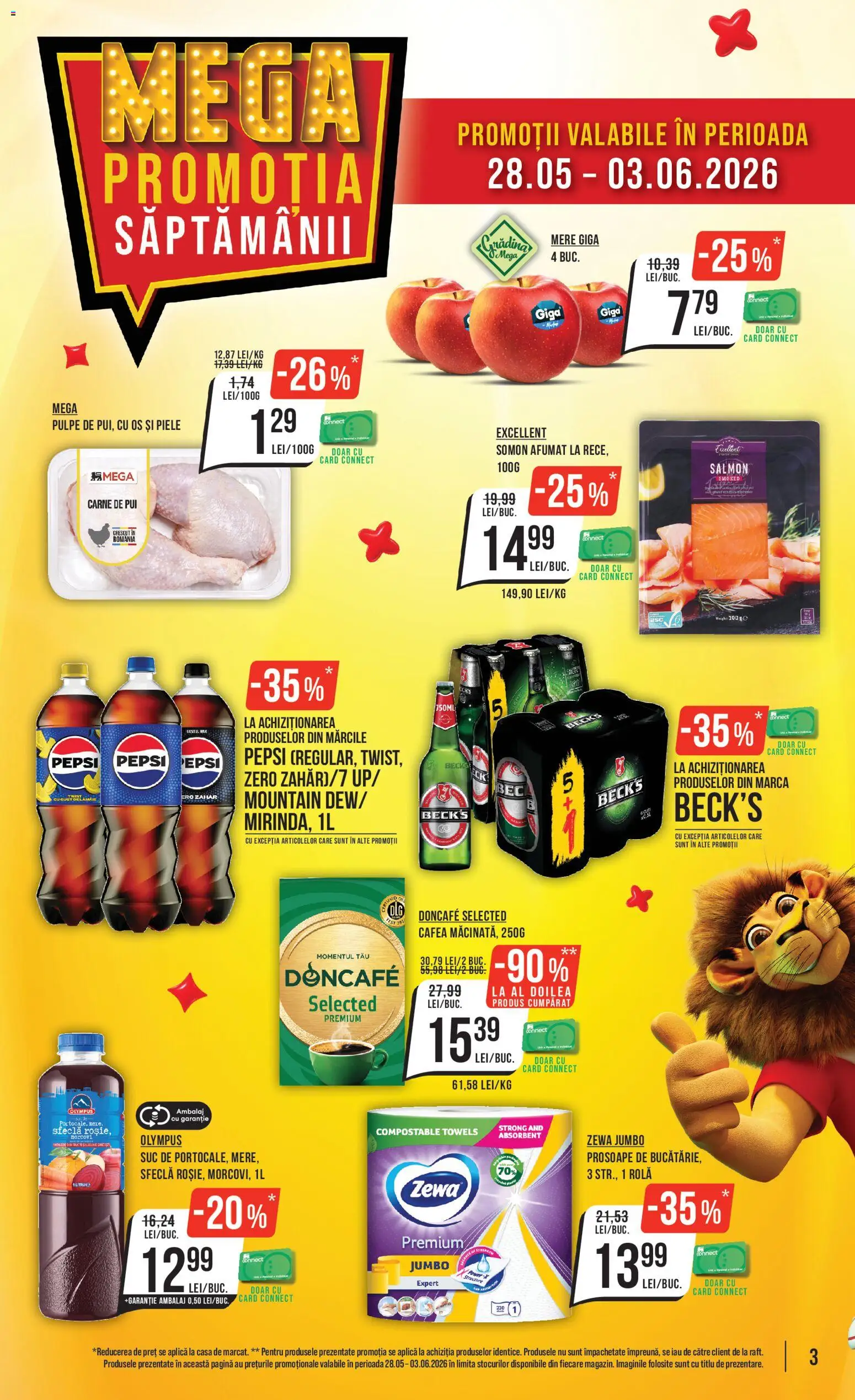 Noul catalog Mega Image – valabil de la 28.05.2026 | Pagină: 3 | Produse: Prosoape de bucătărie, Bucătărie, Carne De Pui, Zahăr
