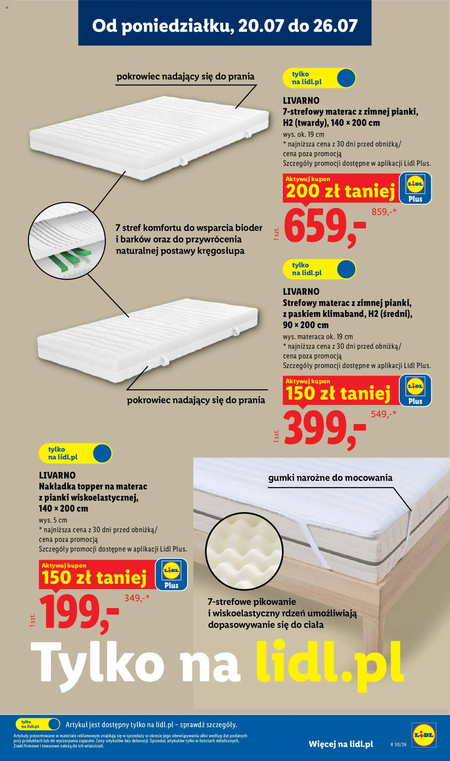 Lidl Katalog od 20.07.2026 | Strona: 29 | Produkty: Materac, Pianki