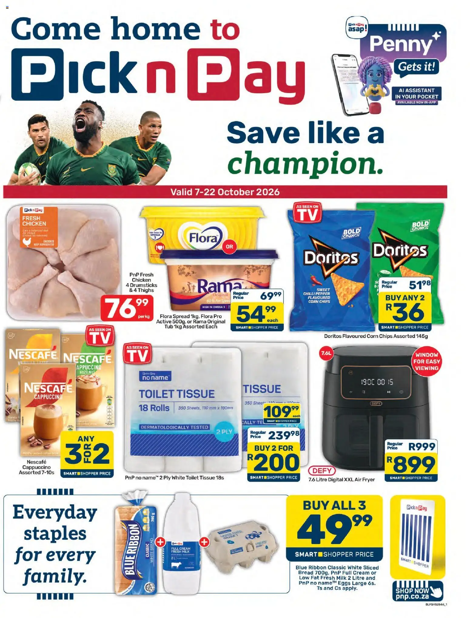 New Pick n Pay catalogue – valid from 07/10/2026 | Page: 1 | Products: Corn, Fryer, Toilet, Air fryer