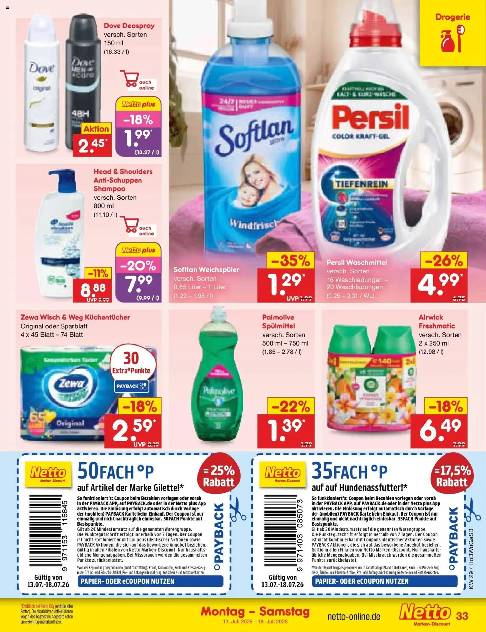 Netto Marken-Discount Prospekt Bielefeld – gültig ab 13.07.2026 | Seite: 47 | Produkte: Presse, Head & shoulders, Zewa, Waschmittel