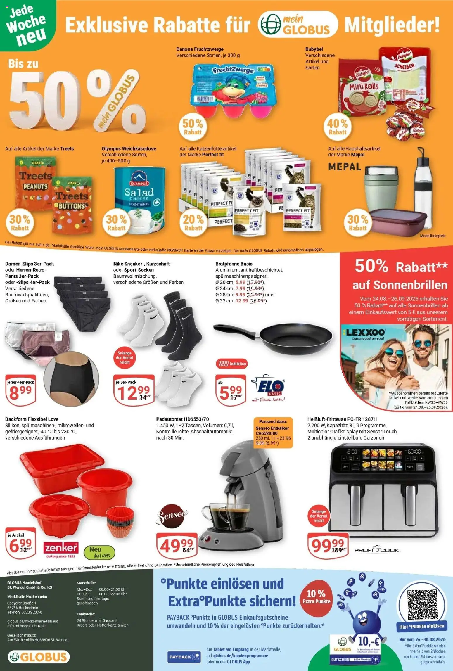 Globus Prospekt Hockenheim (ab 24.08.2026) » Angebote online | Seite: 29 | Produkte: Fruchtzwerge, Babybel, Heißluftfritteuse, Uhr