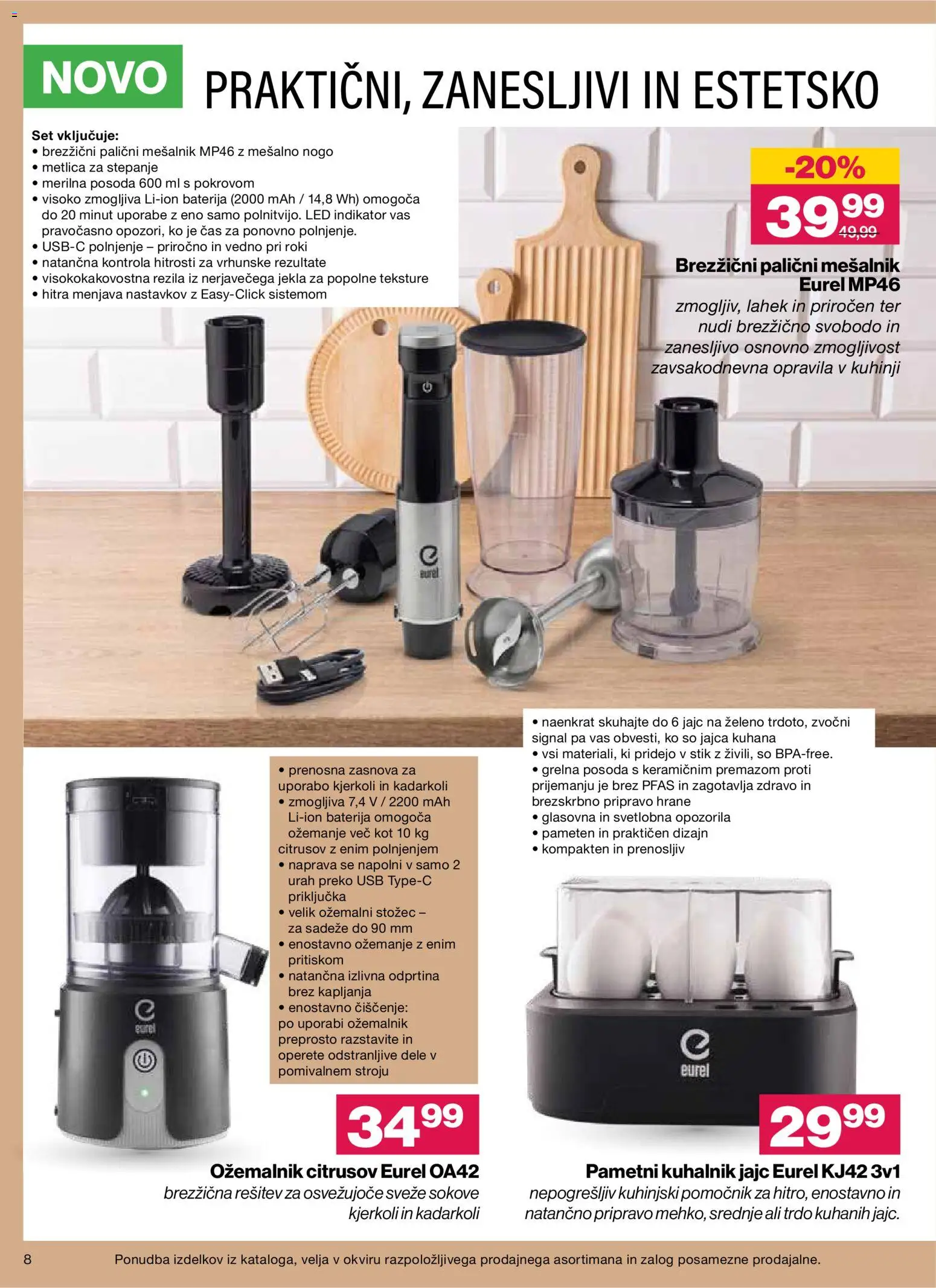 Novi Mercator katalog ponudbe – veljaven od 16.09.2026 | Stran: 8 | Izdelki: Baterija, Usb, Kuhalnik, Jajca