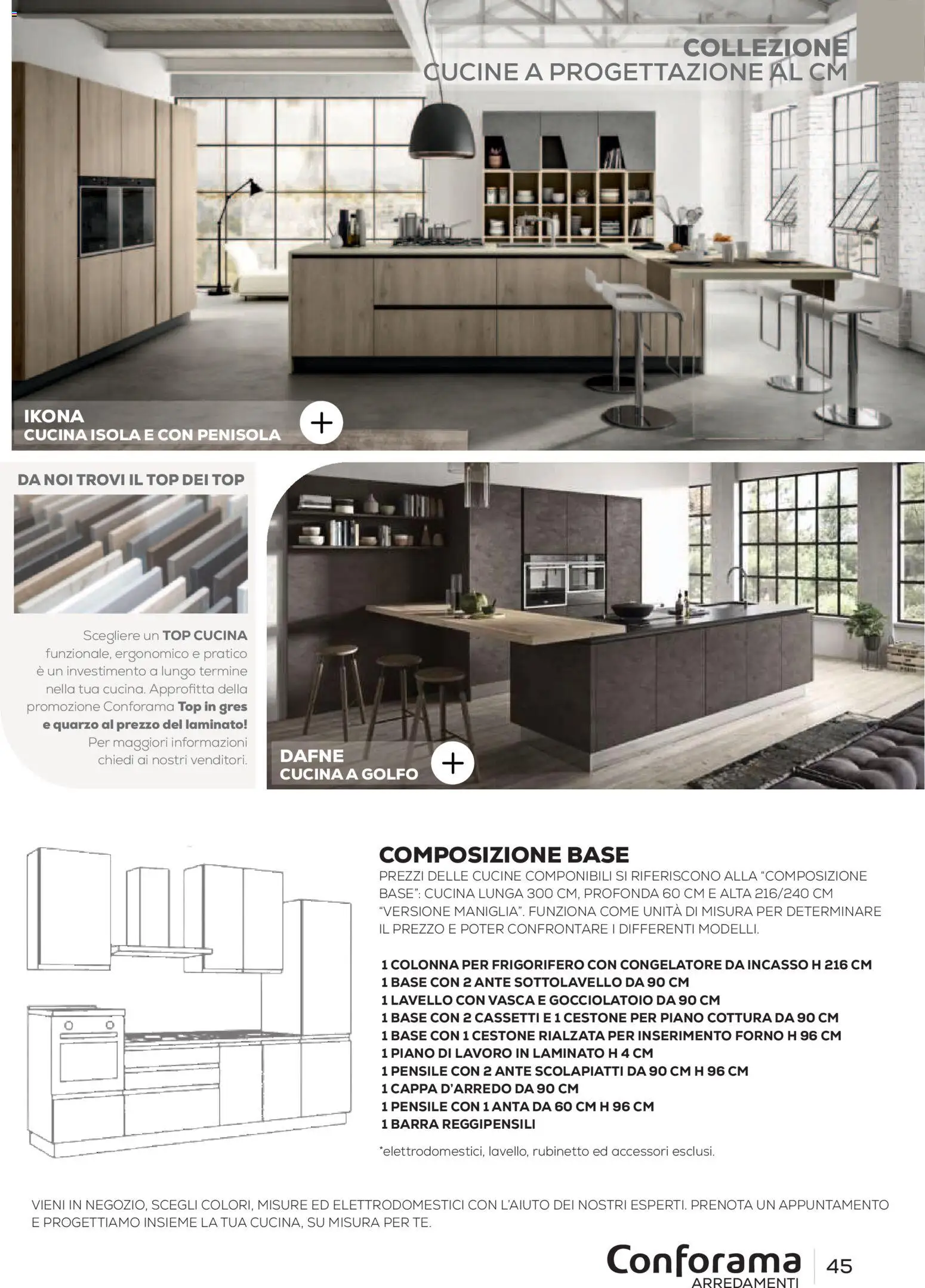 Volantino Conforama del 22/06/2026 | Pagina: 45 | Prodotti: Cucine, Frigorifero con congelatore, Piano cottura, Congelatore