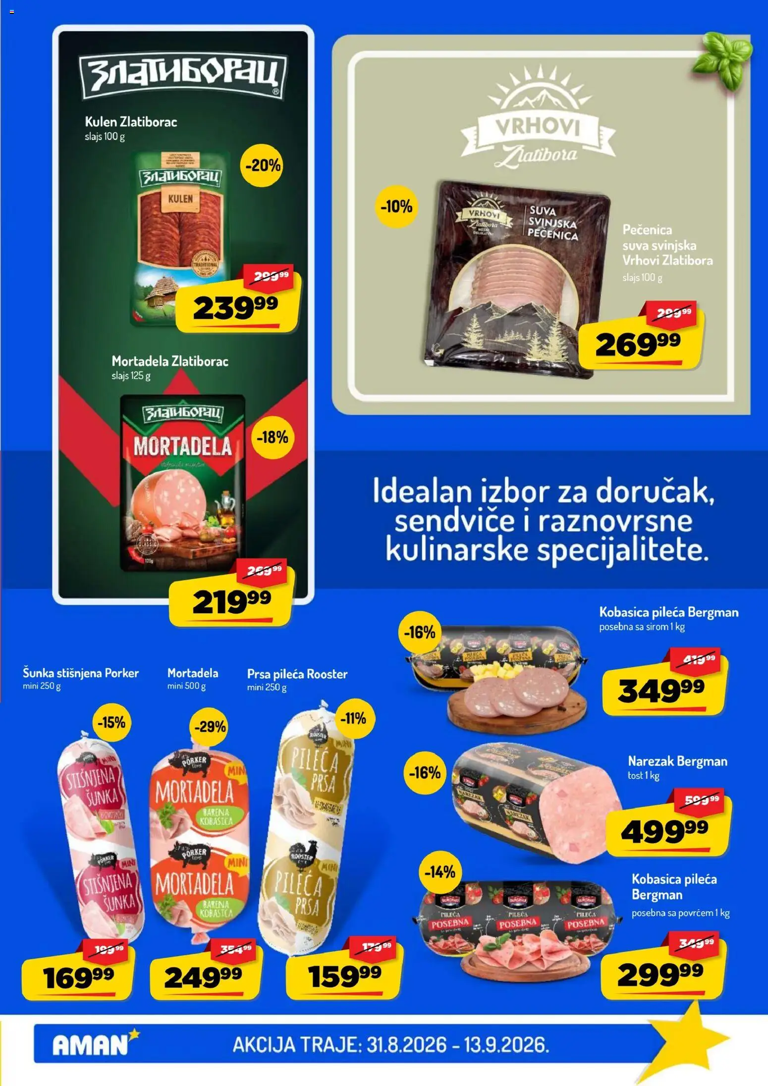 Aman katalog - važi od 31.08.2026 | Strana: 5 | Proizvode: Narezak, Šunka, Kobasica, Tost