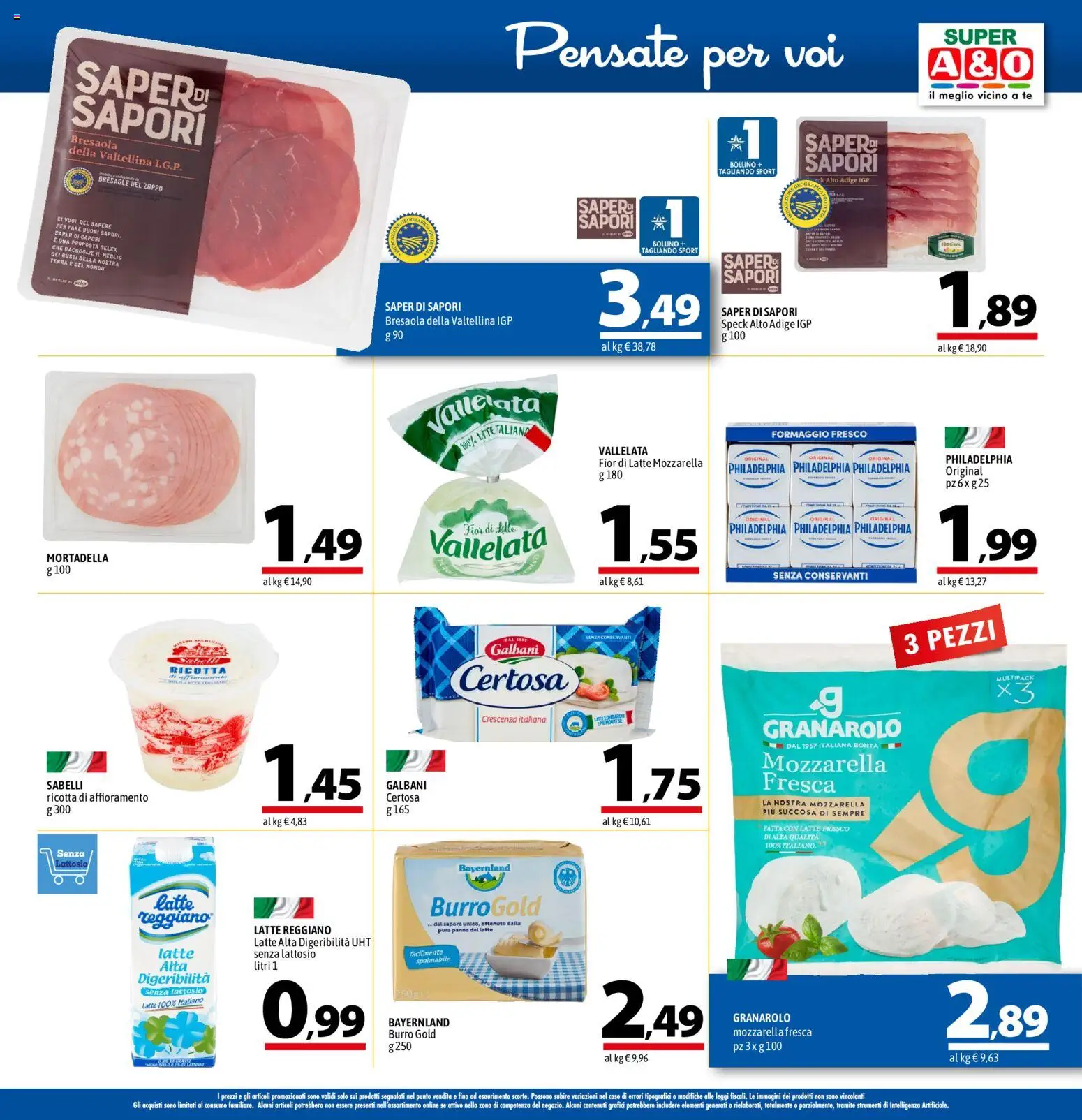 Volantino A&O del 17/09/2026 | Pagina: 5 | Prodotti: Bresaola, Mozzarella, Latte, Terra