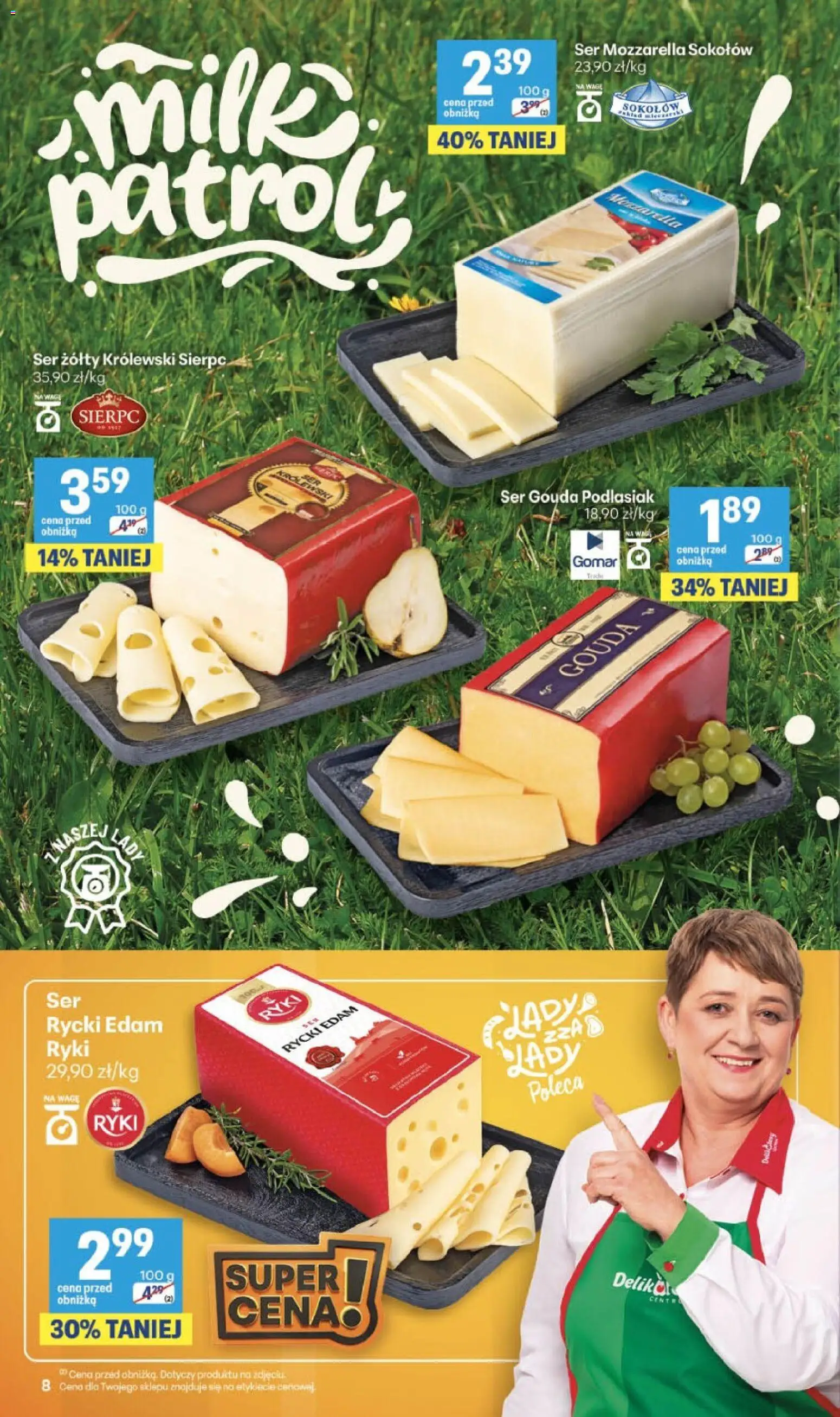 Delikatesy Centrum gazetka - Sklepy Własne od 10.09.2026 | Strona: 8 | Produkty: Ser żółty, Ser, Mozzarella, Ser gouda