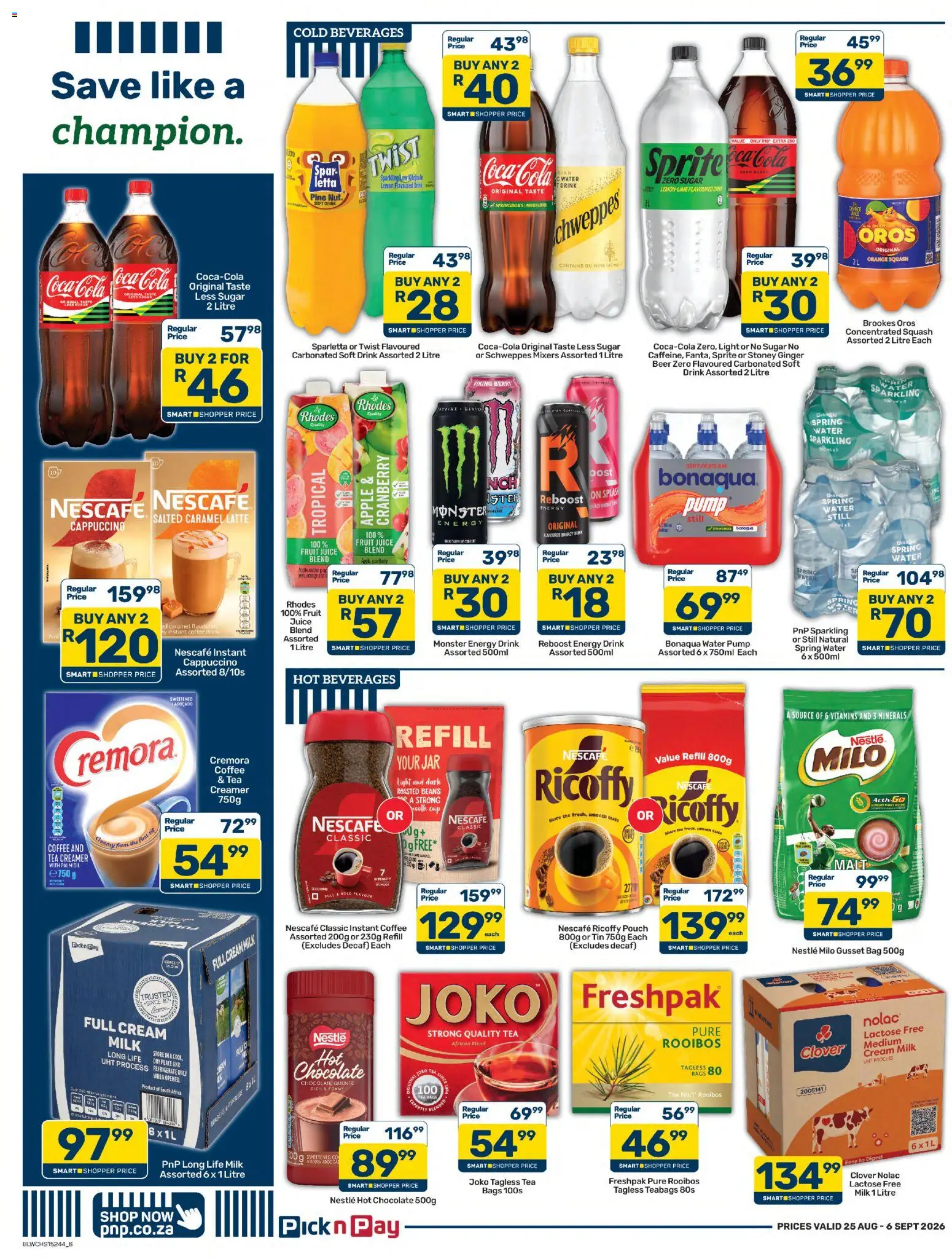 New Pick n Pay catalogue – valid from 25/08/2026 | Page: 6 | Products: Beans, Tea, Stoney, Fruit
