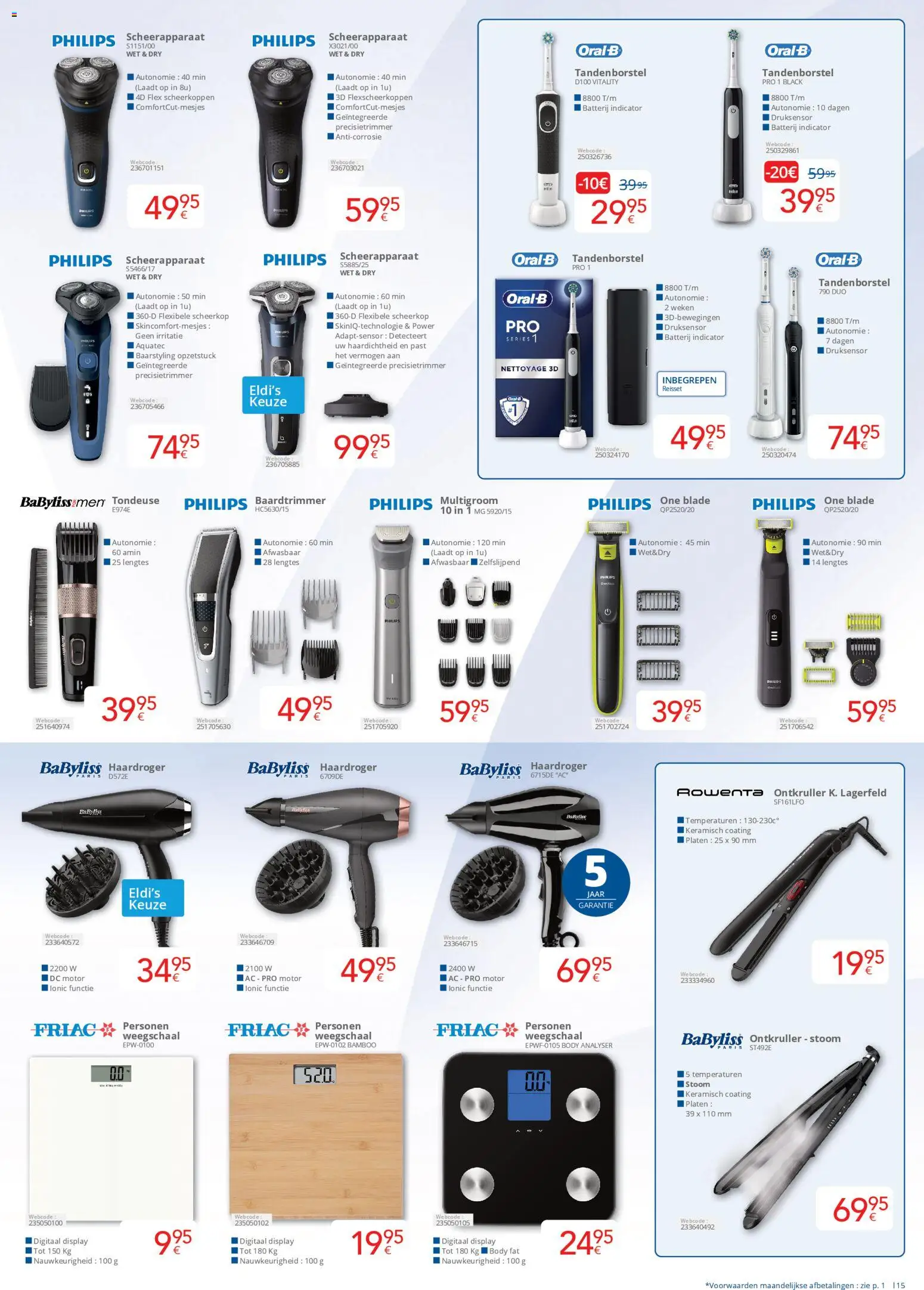 {H1} | Pagina: 15 | Producten: Platen, Batterij, Tondeuse, Haardroger