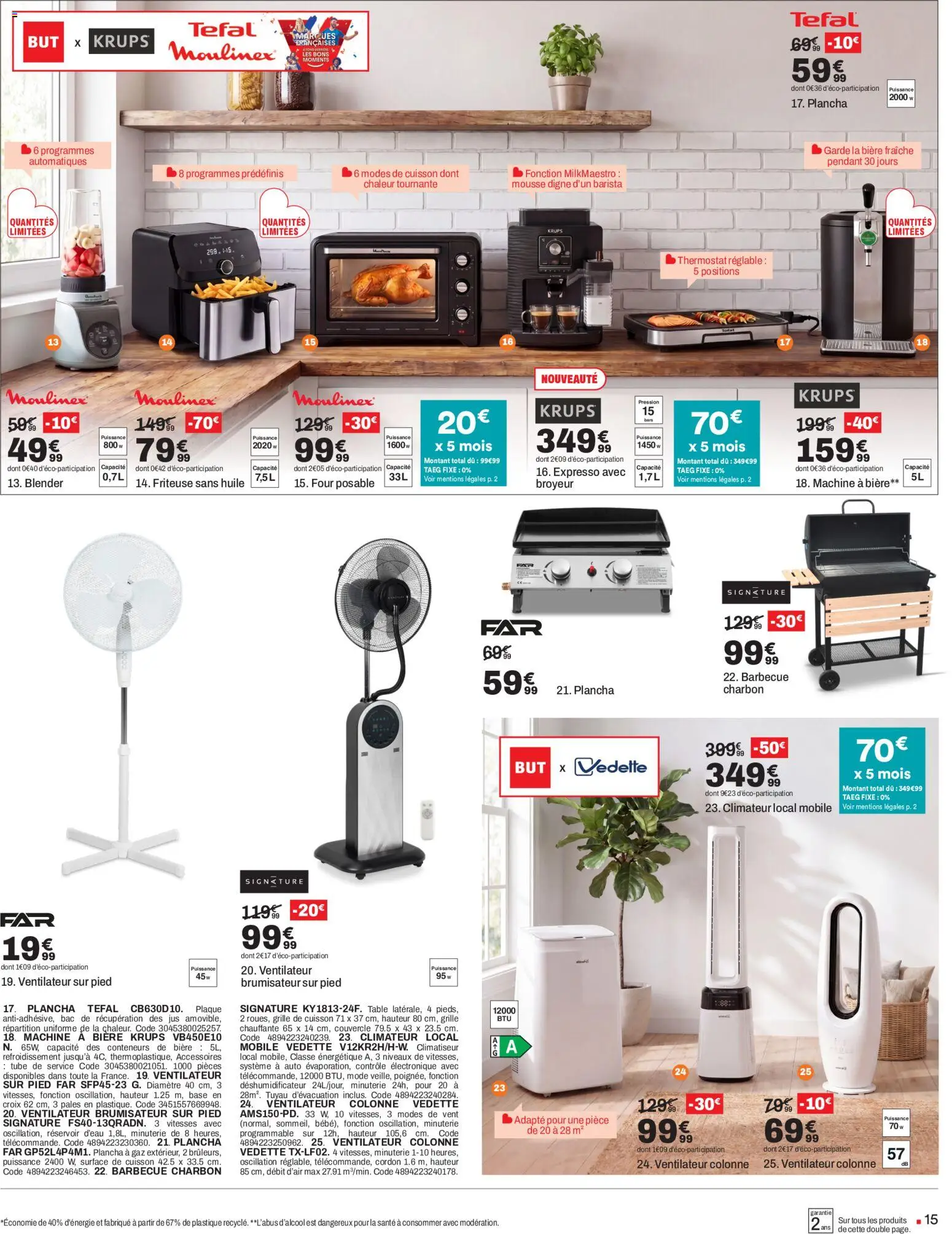 {H1} | Page: 15 | Produits: Friteuse sans huile, Table, Déshumidificateur, Huile