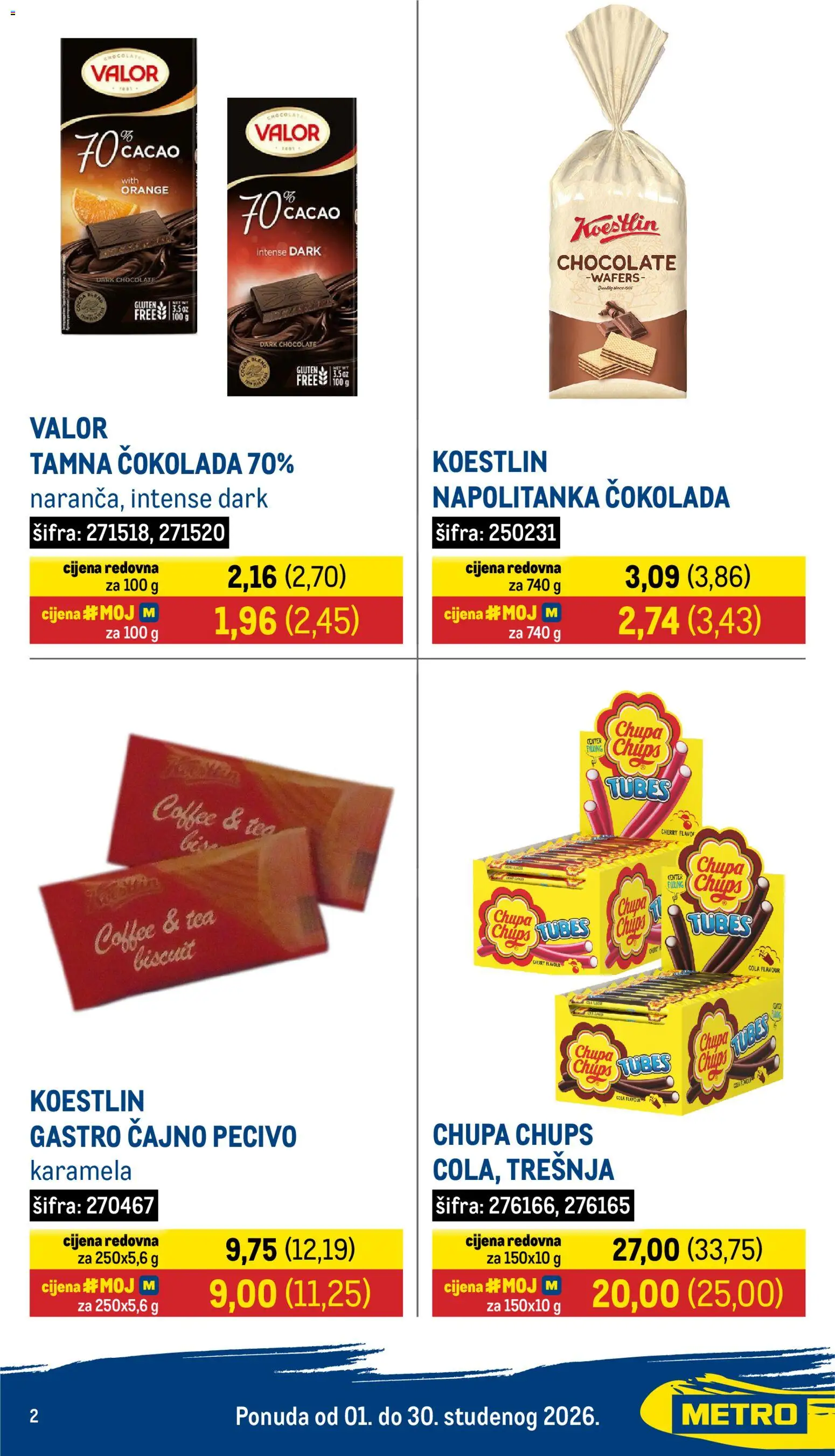 Metro katalog | vrijedi od 01.11.2026 | Stranica: 2 | Proizvodi: Čokolada, Čajno pecivo, Karamela, Pecivo