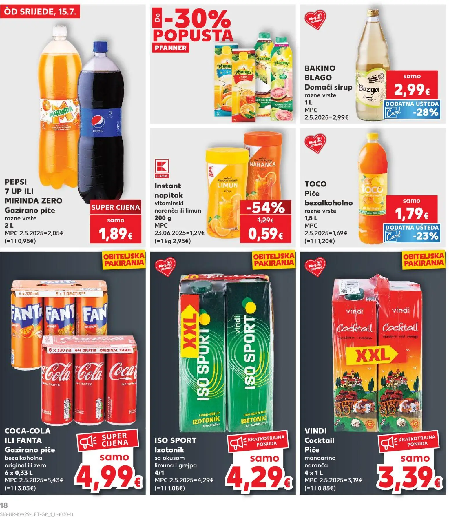 Kaufland katalog | vrijedi od 15.07.2026 | Stranica: 18 | Proizvodi: Fanta, Mandarina, Napitak, Bazga