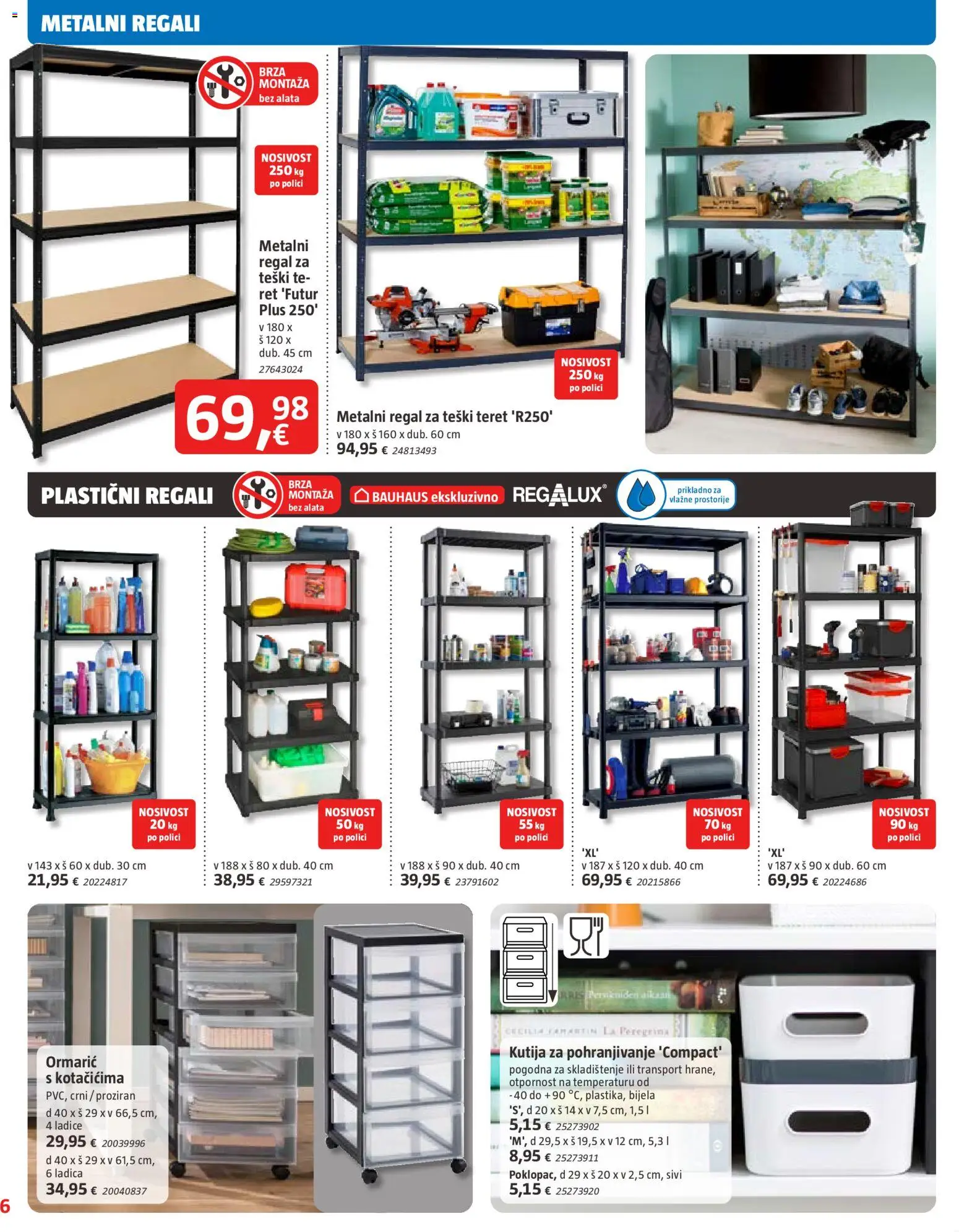 Bauhaus katalog | vrijedi od 19.08.2026 | Stranica: 6 | Proizvodi: Kutija, Ladice, Regal