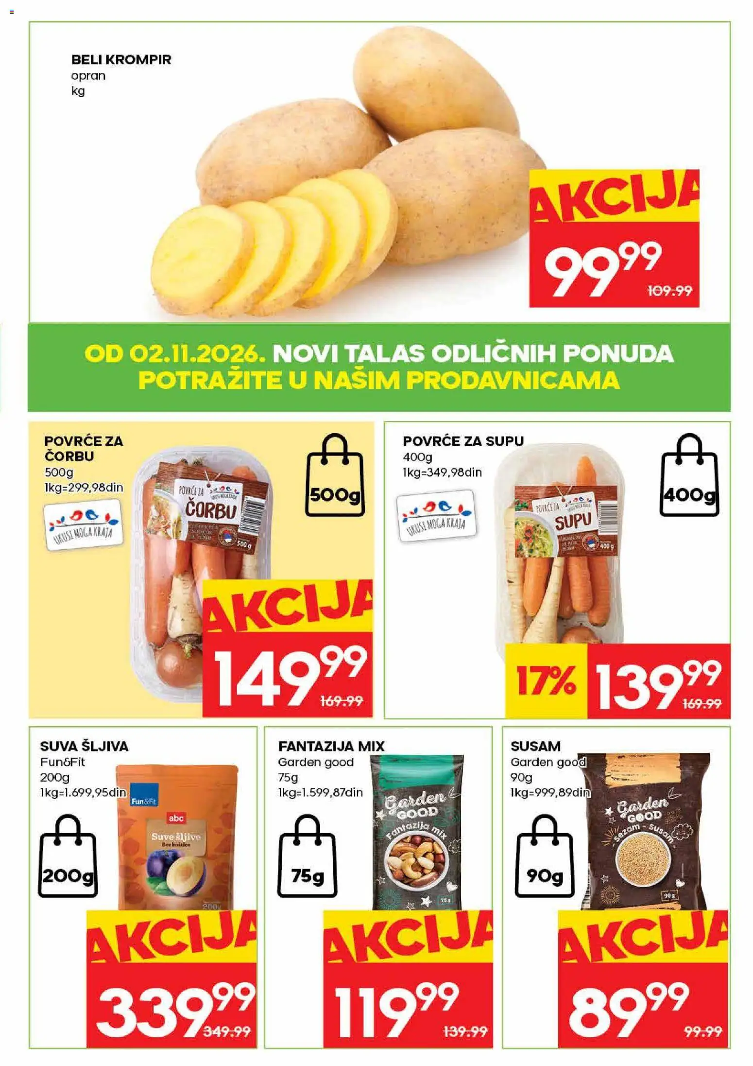 Mercator katalog - važi od 26.10.2026 | Strana: 3 | Proizvode: Krompir, Šljive, Šljiva, Povrće