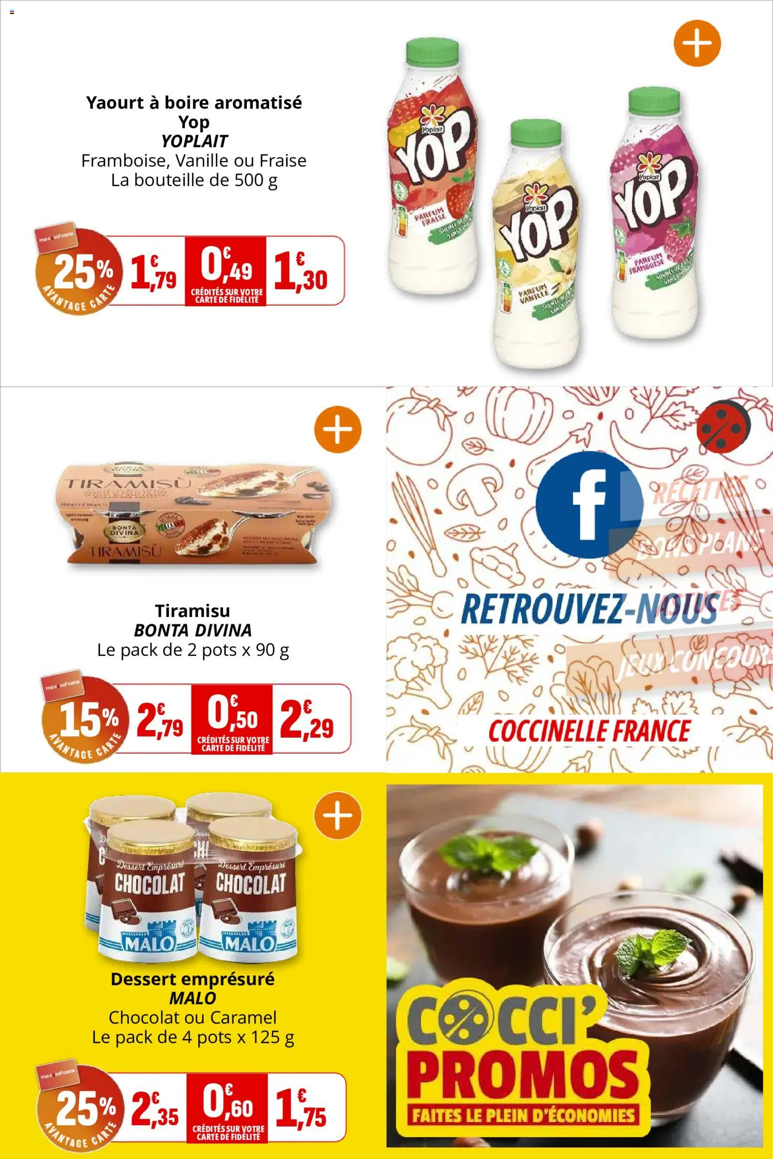 {H1} | Page: 14 | Produits: Framboise, Yaourt à boire, Yaourt, Chocolat