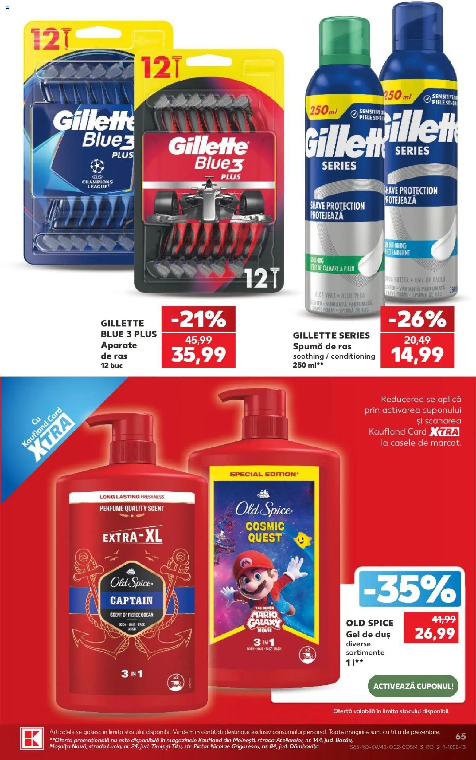 Kaufland RO akciós ujság - amely érvényes a következő dátumtól: 2026.09.30. | Oldal: 65 | Termékek: Gillette, Body, Aloe vera, Gél