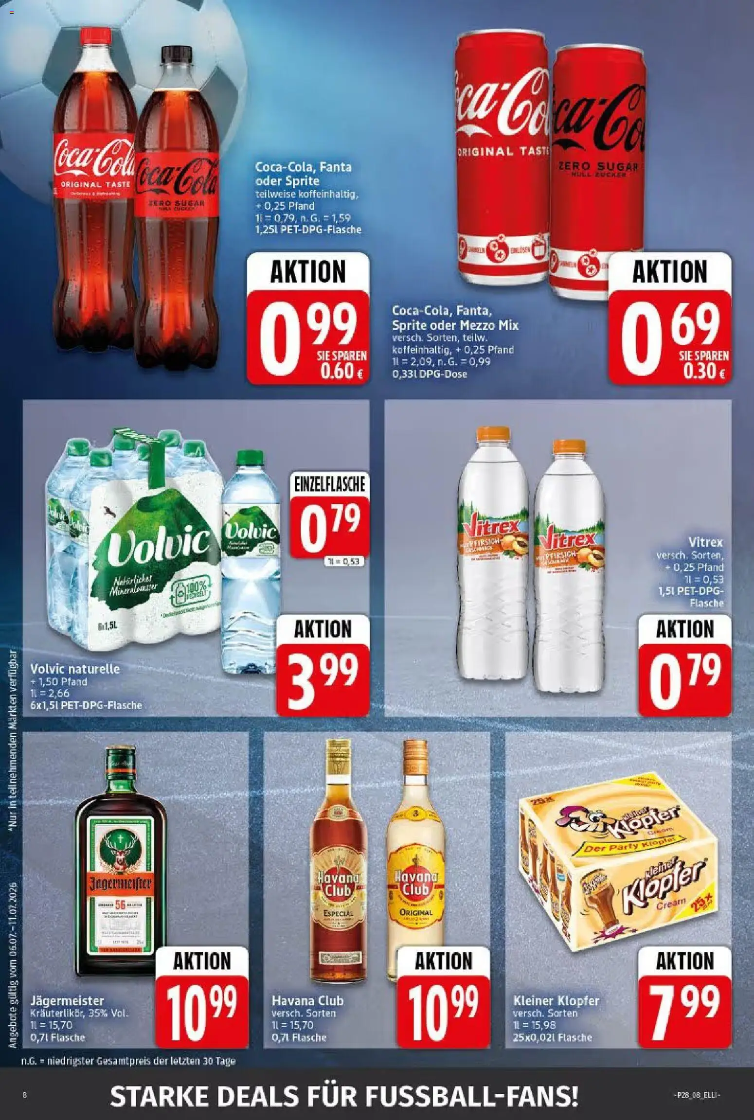Elli Markt Prospekt Langenberg – gültig ab 06.07.2026 | Seite: 8 | Produkte: Mezzo mix, Fanta, Jägermeister, Volvic