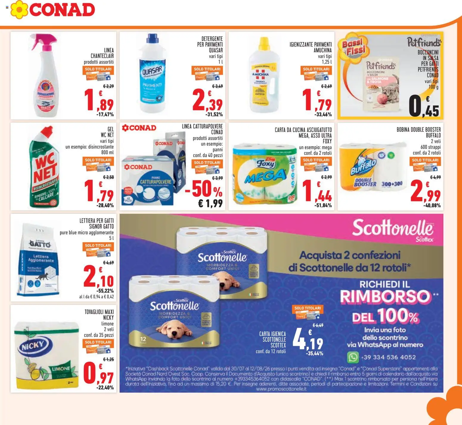 Volantino Conad del 29/07/2026 | Pagina: 19 | Prodotti: Detergente, Salsa, Limone, Panni