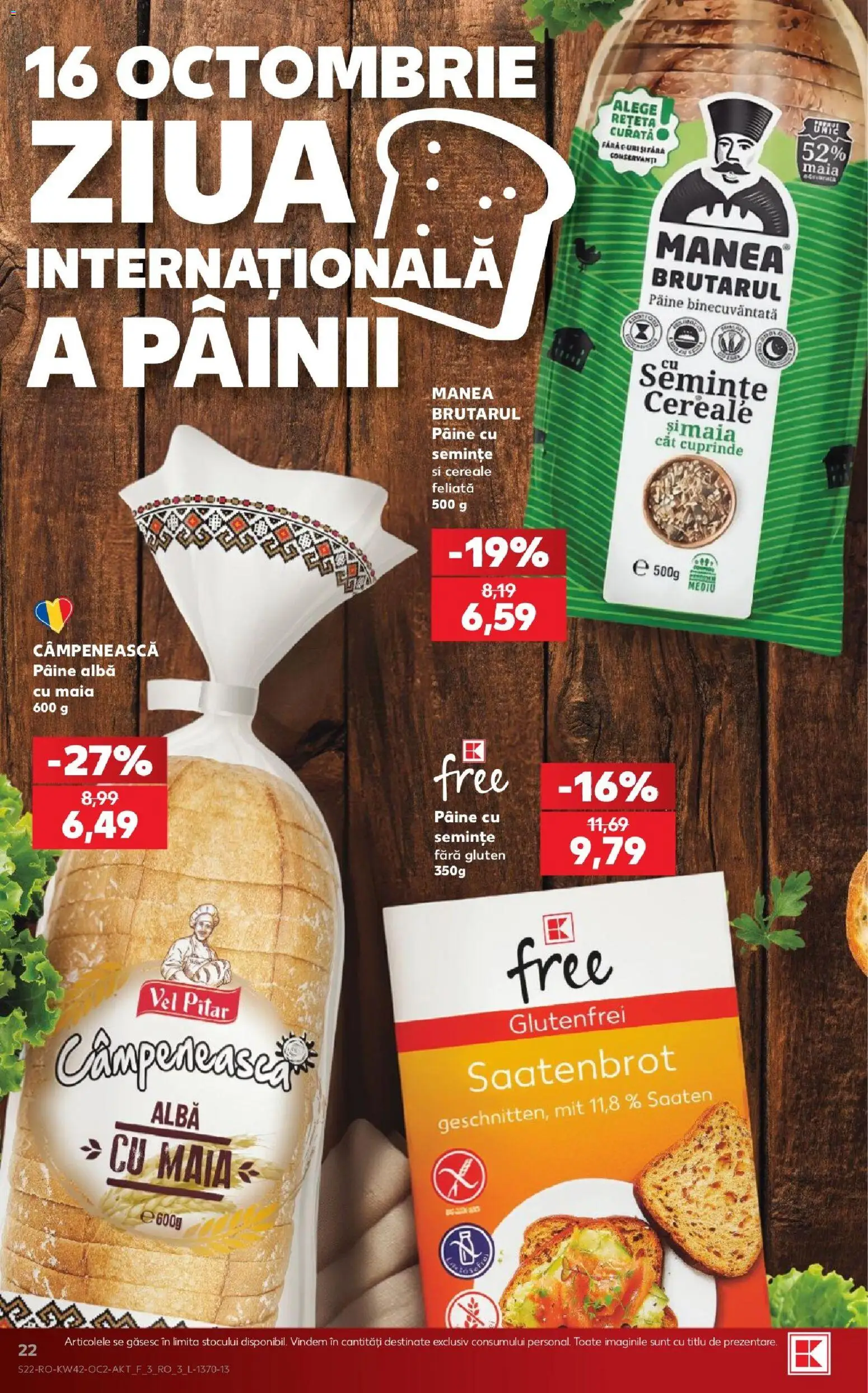 Noul catalog Kaufland – valabil de la 14.10.2026 | Pagină: 22 | Produse: Alba, Semințe, Pâine, Cereale