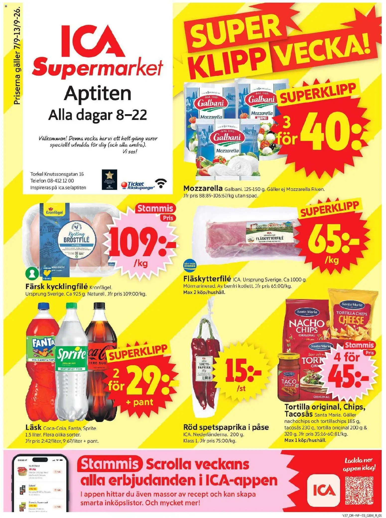 ICA Supermarket reklamblad aktuell från 07/09/2026 | Sida: 1