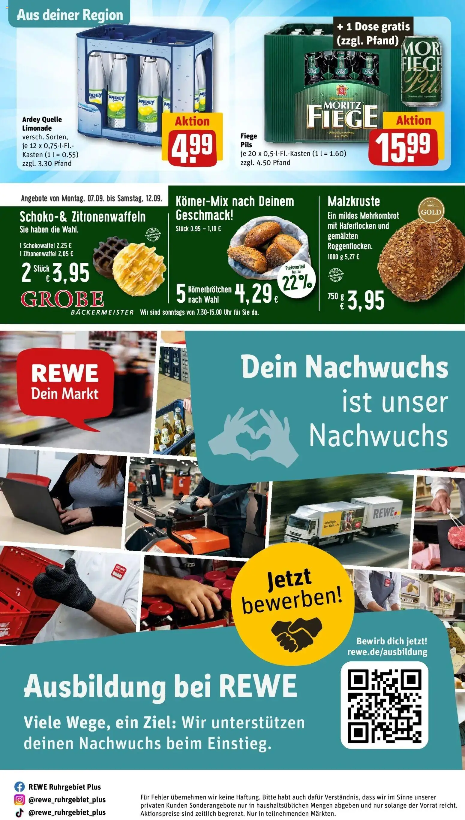 REWE Prospekt ab 07.09.2026 zum Blättern » Angebote | Seite: 30 | Produkte: Pils, Limonade, Uhr