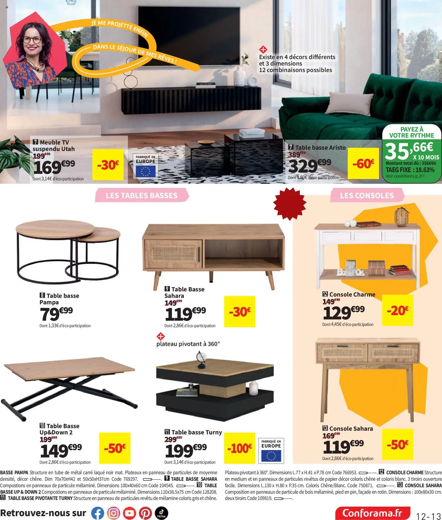 {H1} | Page: 13 | Produits: Plateau, Meuble TV, Table basse, Tiroirs