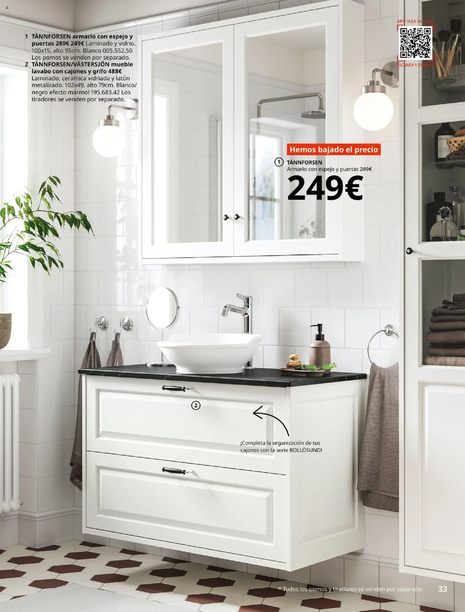 Catálogo IKEA Baños │ válido desde el 01/02/2026 | Página: 33 | Productos: Armario, Lavabo, Espejo, Puertas
