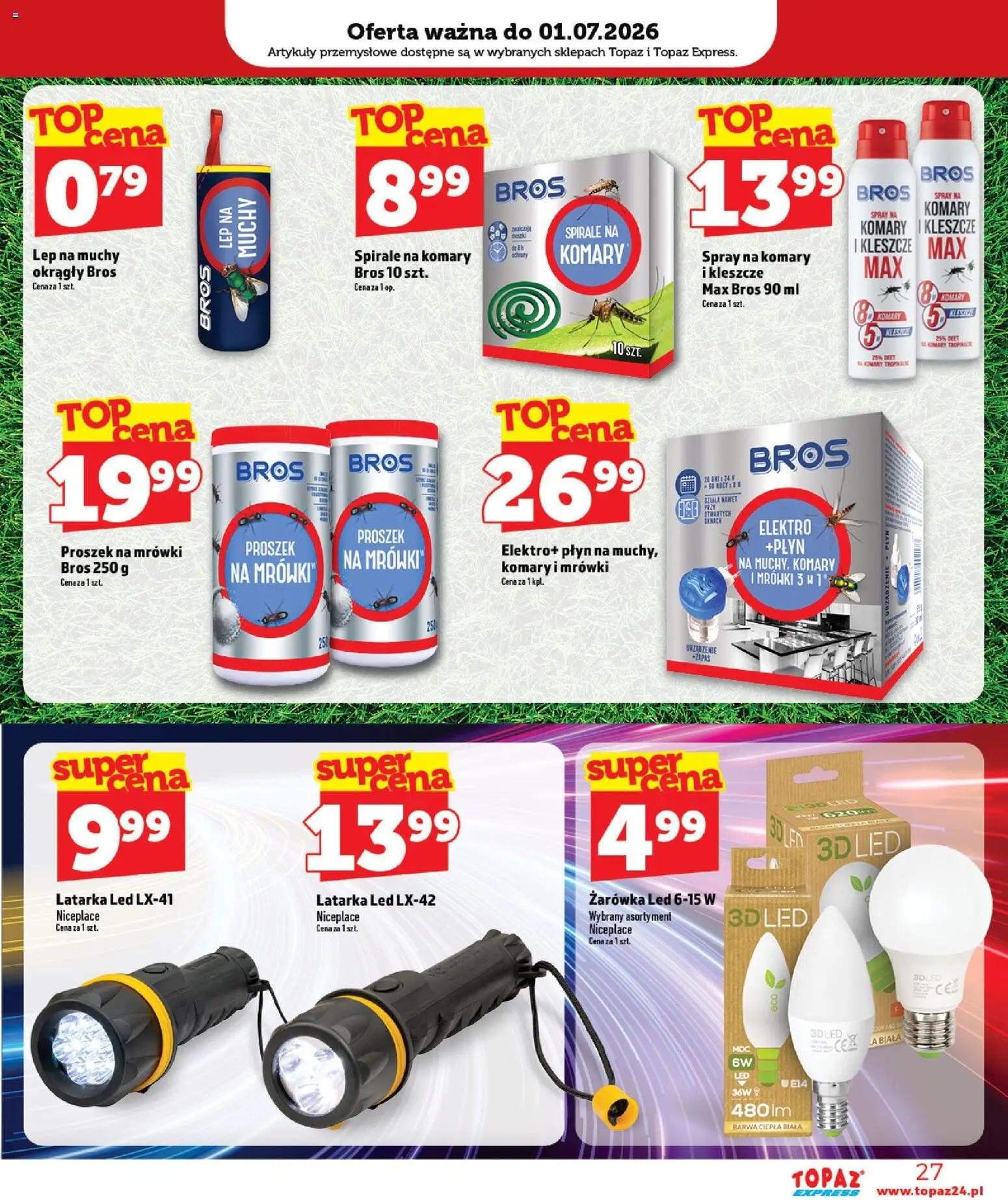 Topaz gazetka - Express od 25.06.2026 | Strona: 27 | Produkty: Artykuły przemysłowe, Lep na muchy
