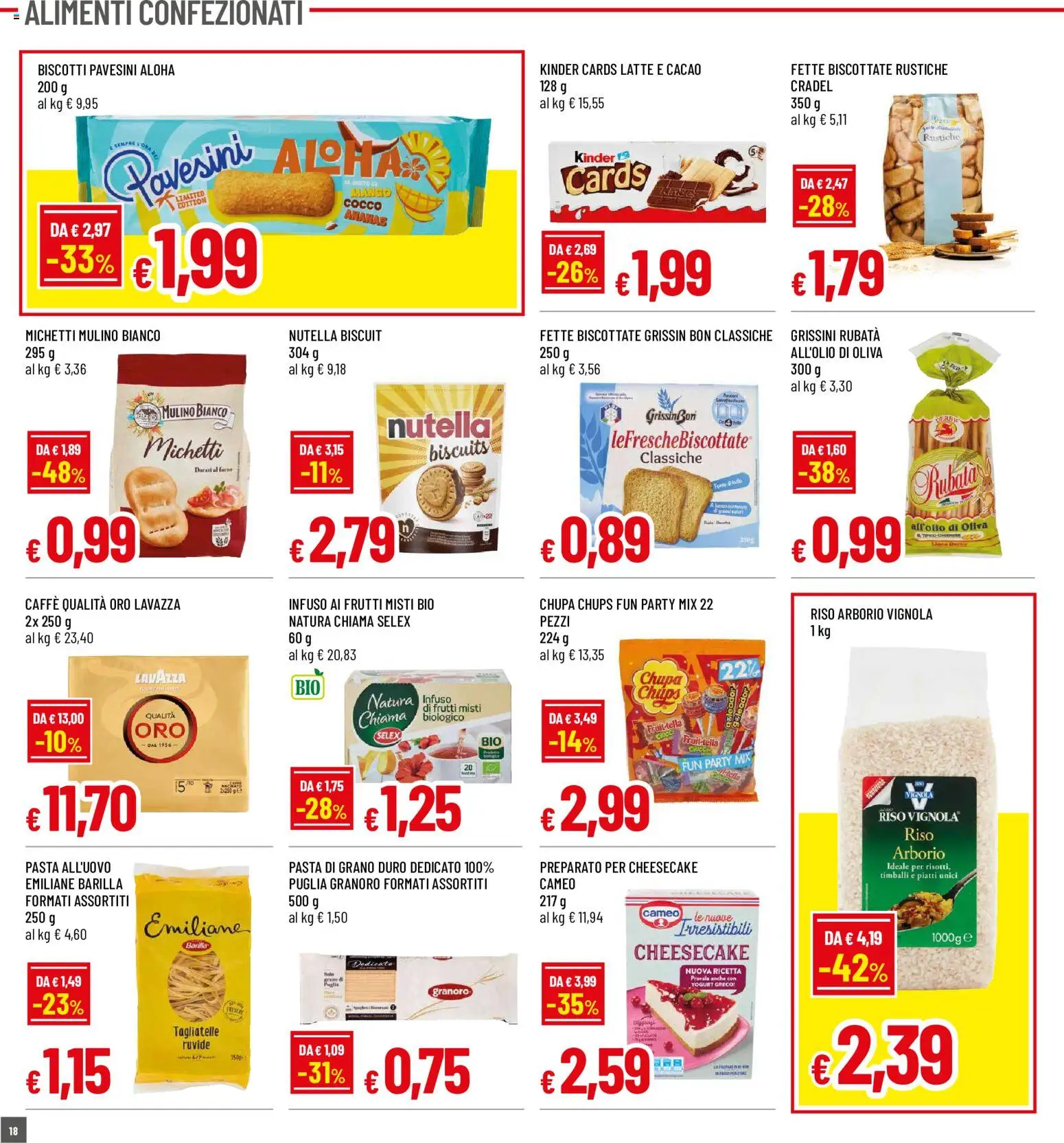 Volantino Famila del 14/09/2026 | Pagina: 18 | Prodotti: Tagliatelle, Pasta, Cocco, Cacao