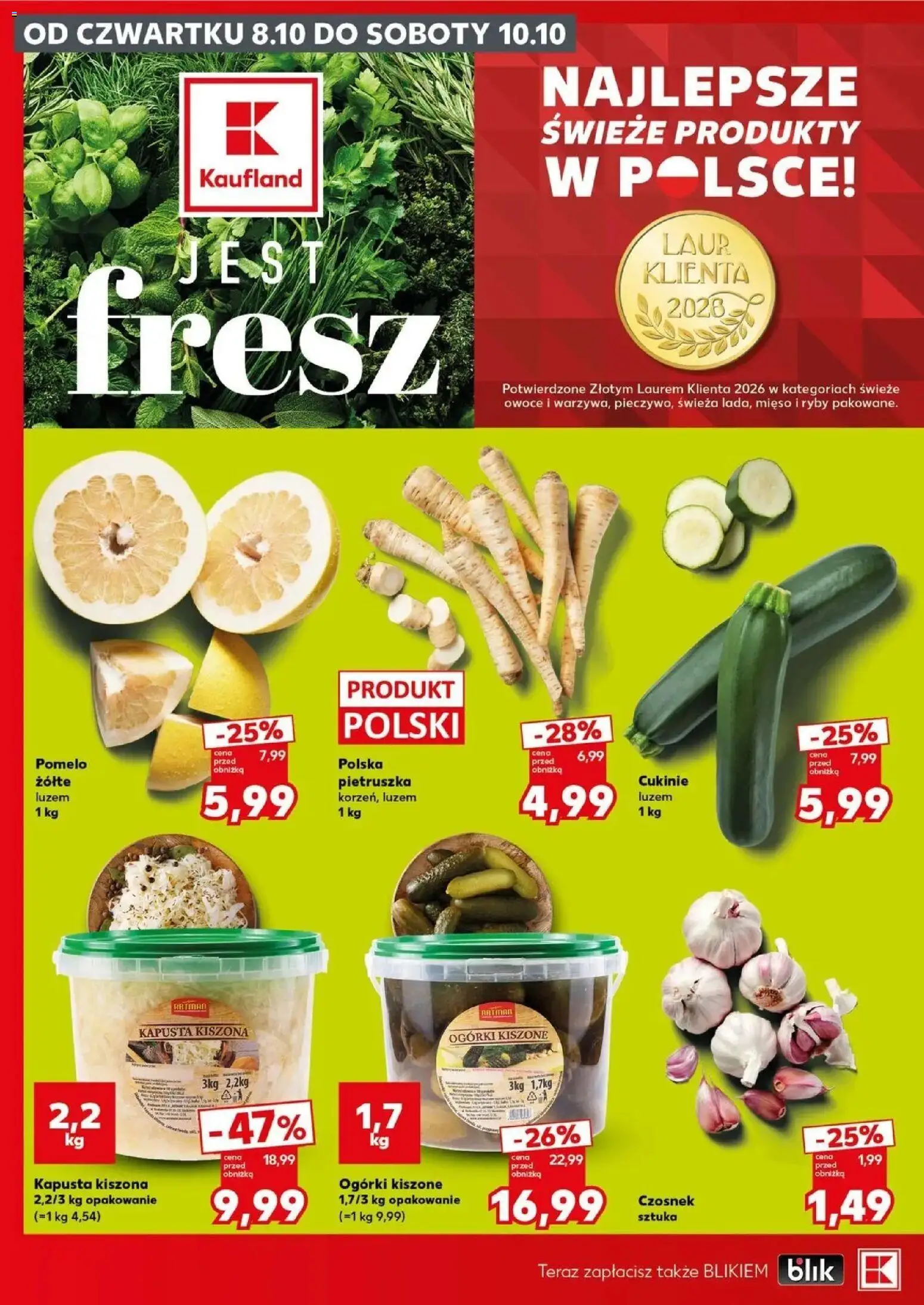 Kaufland gazetka - Super sobota od 08.10.2026 - od jutra PDF | Strona: 6 | Produkty: Czosnek, Kapusta, Pietruszka, Pomelo