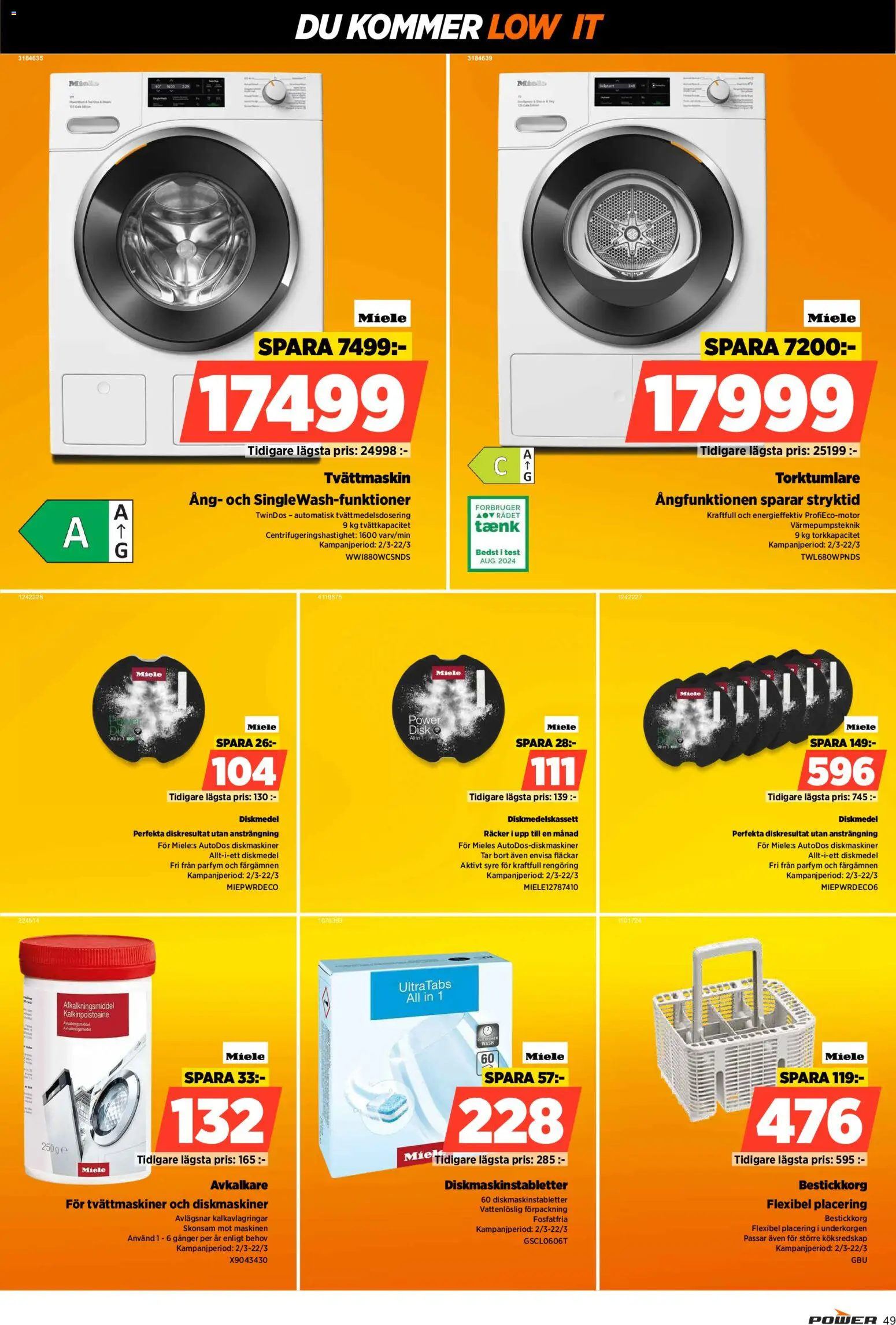 Power reklamblad aktuell från 09.03.2026 | Sida: 49 | Produkter: Parfym, Diskmaskinstabletter, Bestickkorg, Tvättmaskin