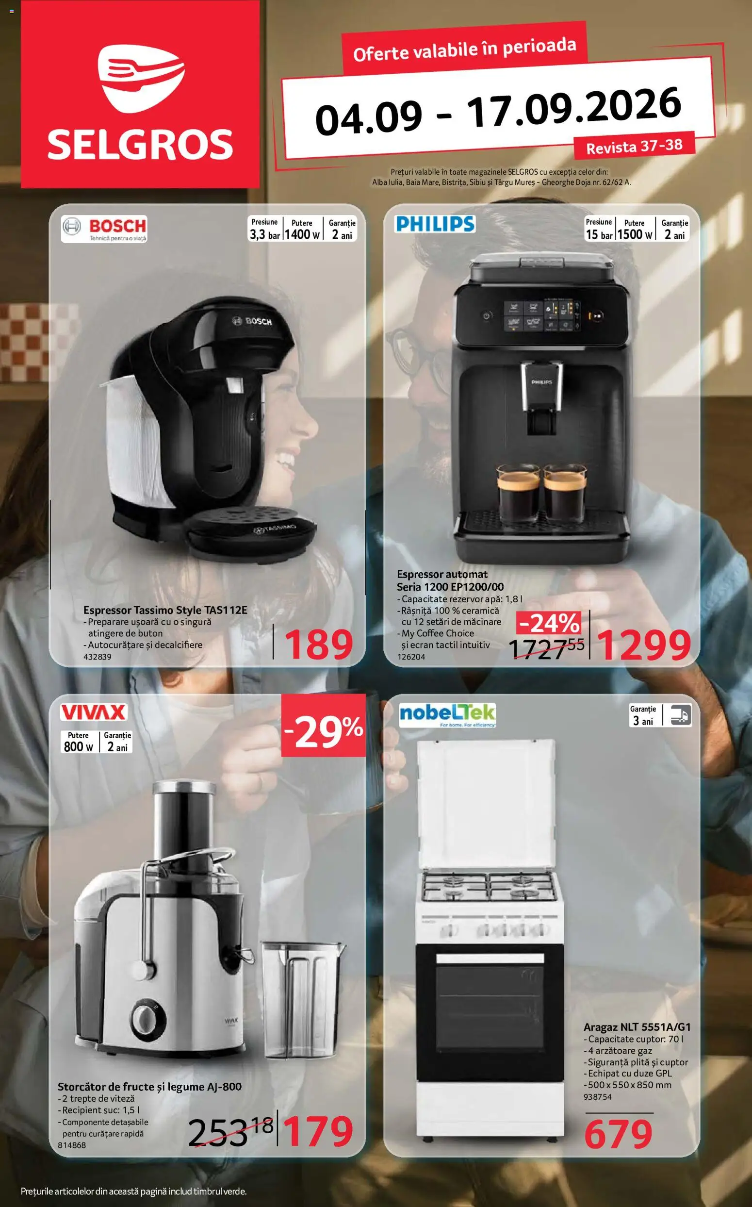 Noul catalog Selgros – valabil de la 04.09.2026 | Pagină: 1 | Produse: Espressor, Cuptor, Legume, Fructe