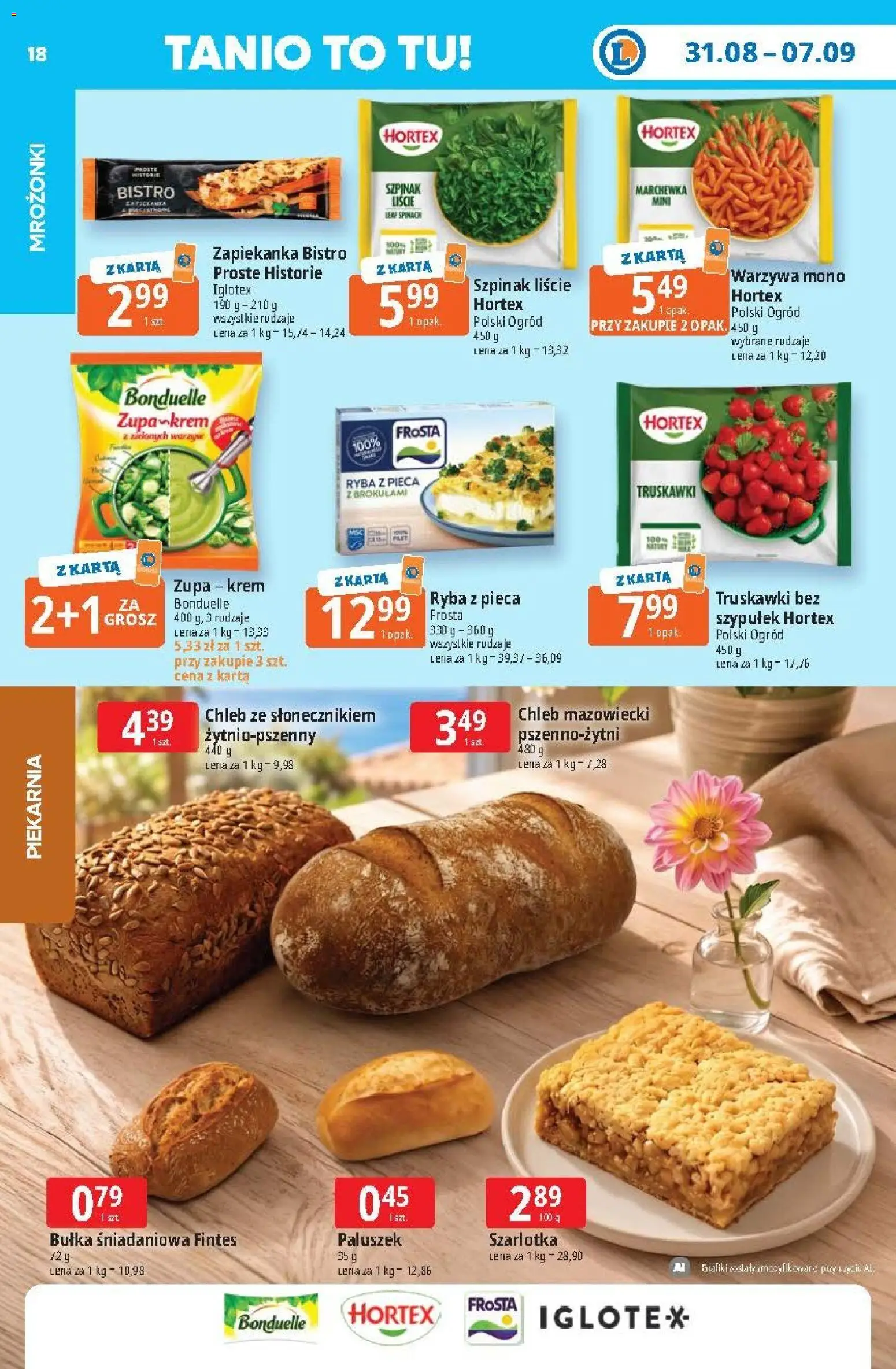 E.Leclerc gazetka od 31.08.2026 | Strona: 18 | Produkty: Ryba z pieca, Bułka, Zupa krem, Truskawki