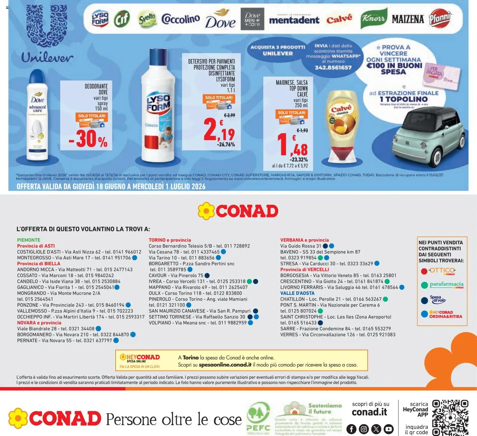 Volantino Conad del 18.06.2026 | Pagina: 24 | Prodotti: Deodorante, Salsa, Top, Stampa