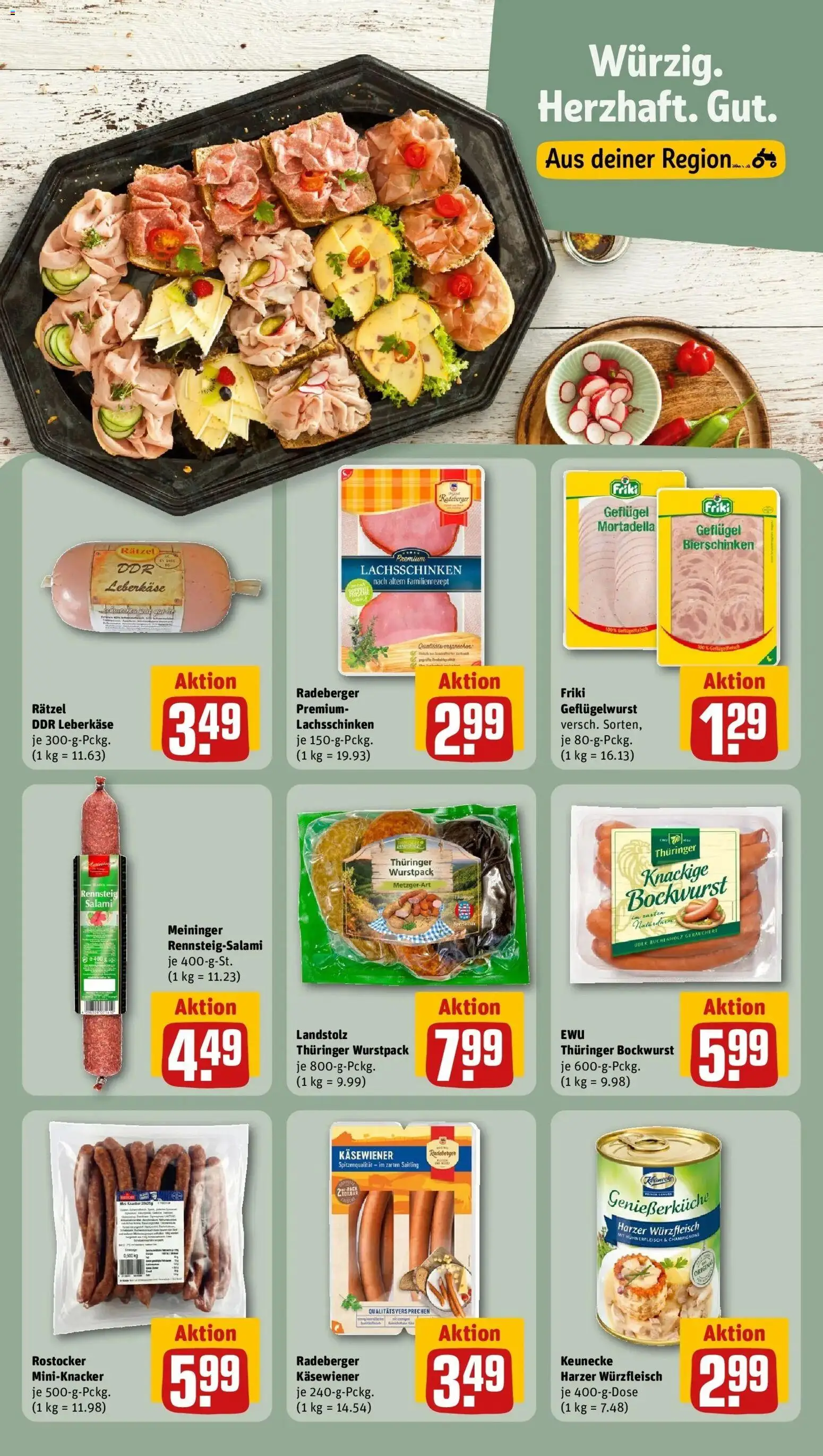 REWE Prospekt ab 12.10.2026 zum Blättern » Angebote | Seite: 16 | Produkte: Champignons, Salami, Hühnerfleisch, Leberkase