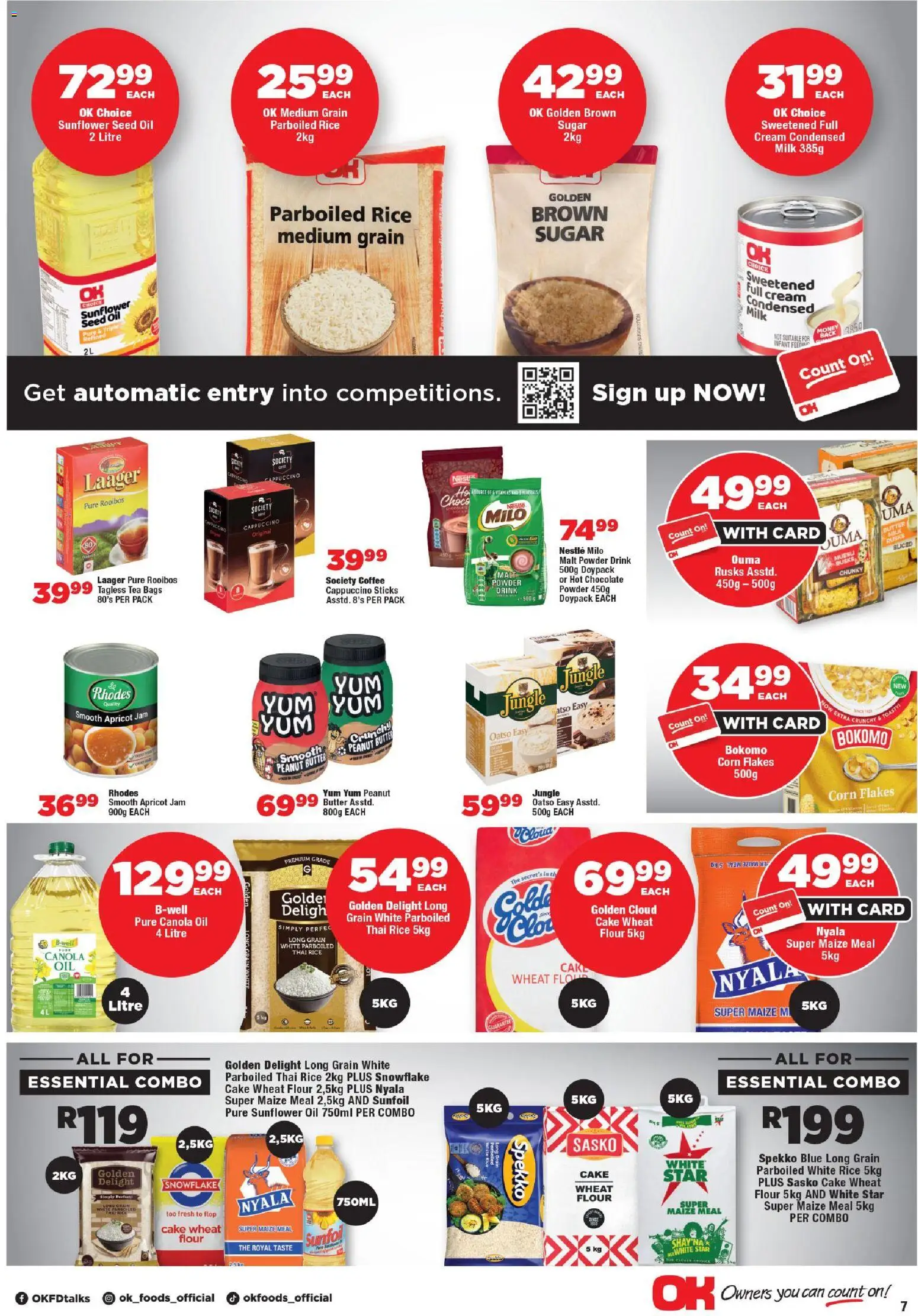 New OK Foods catalogue – valid from 15.04.2026 | Page: 7 | Products: Cake, Powder, Rusks, Cream