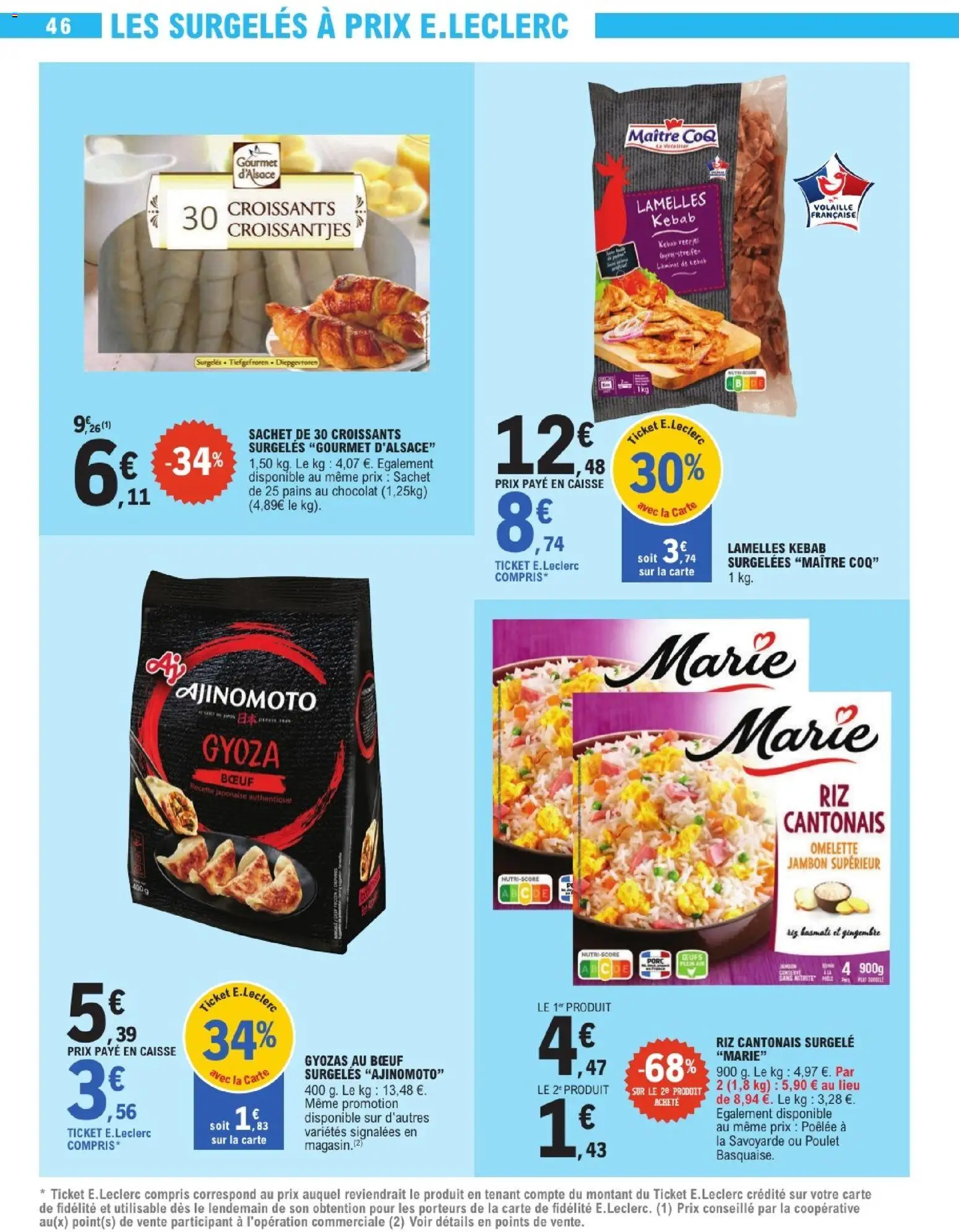 {H1} | Page: 46 | Produits: Riz basmati, Gingembre, Chocolat, Jambon