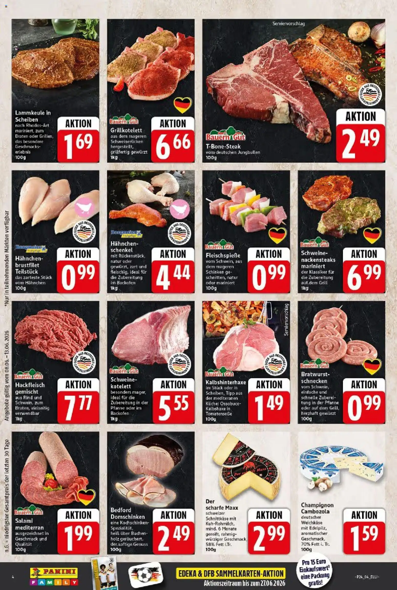 Elli Markt Prospekt Langenberg – gültig ab 08.06.2026 | Seite: 4 | Produkte: Grill, Bratwurst, Schinken, Hackfleisch