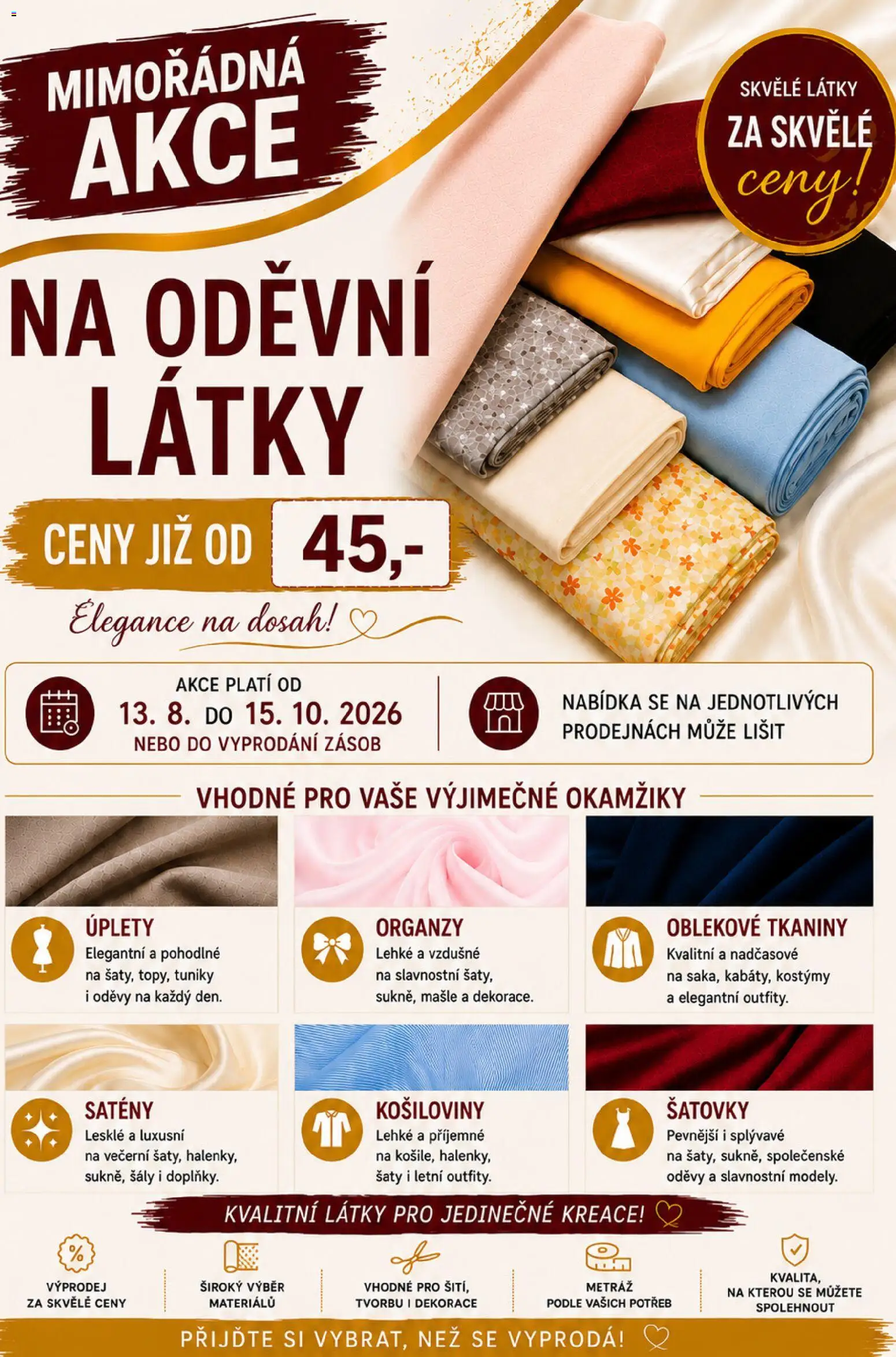 Prior - Akční Nabídka Oděvních A Bytových Látek od 13.08.2026 | Strana: 1