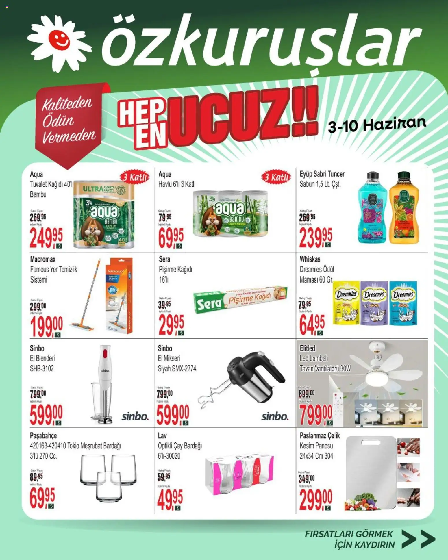 Özkuruşlar Katalog - 03.06.2026 tarihinden itibaren geçerlidir | Sayfa: 1 | Ürünler: Tuvalet, Sabun, Çay, Çay bardağı