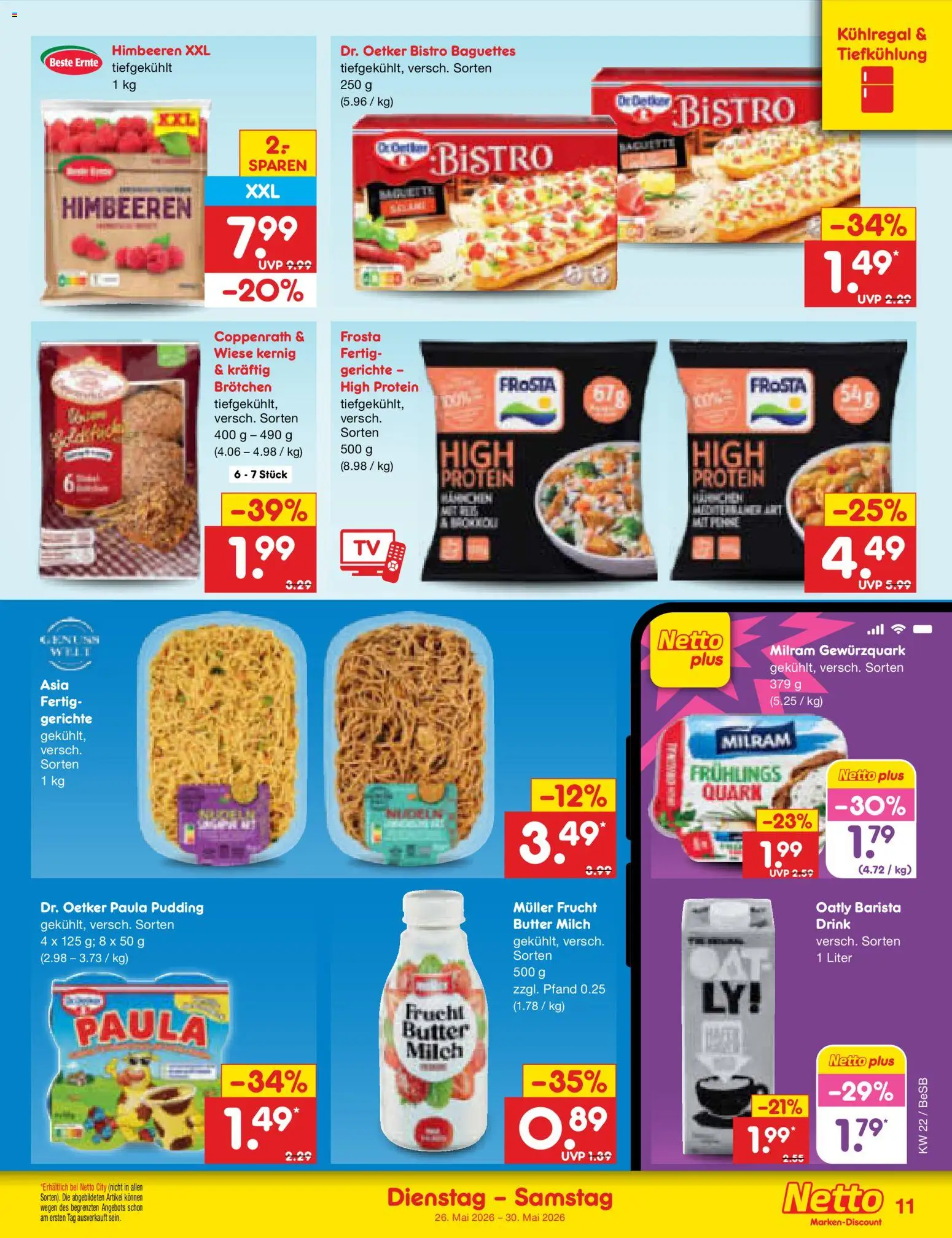 Netto Marken-Discount Prospekt 	 – gültig ab 26.05.2026 | Seite: 13 | Produkte: Himbeeren, Milch, Pudding, Milram