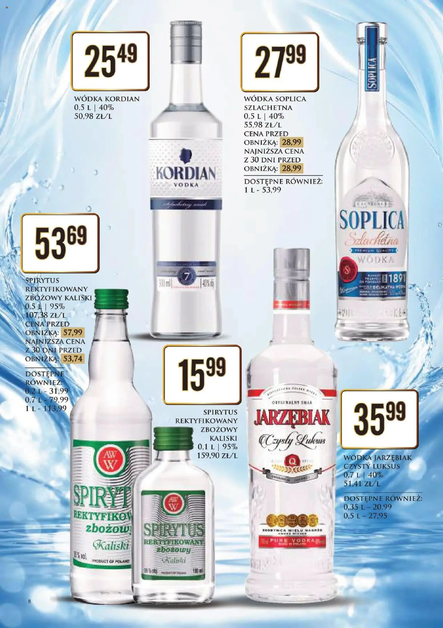 Dino gazetka alkoholowa od 07.08.2026 | Strona: 8 | Produkty: Soplica wódka, Vodka, Spirytus, Wódka jarzębiak