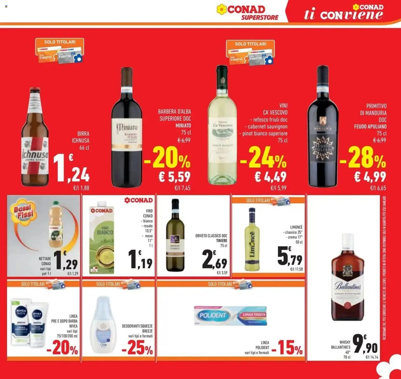 Volantino Conad del 07/10/2026 | Pagina: 49 | Prodotti: Crema, Vino rosato, Whisky, Ballantine’s