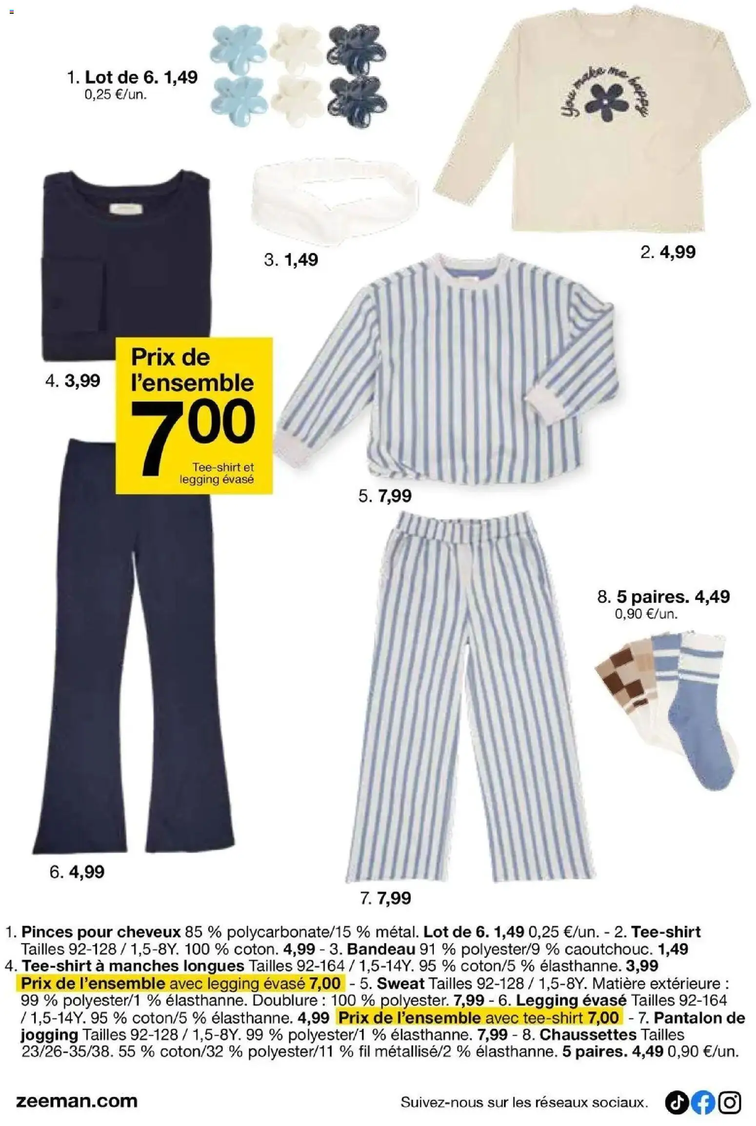 Zeeman - La rentrée avec notre nouvelle collection enfant à partir du 08/08/2026 - promo en ligne | Page: 4 | Produits: Pinces, Chaussettes, Pantalon, Legging
