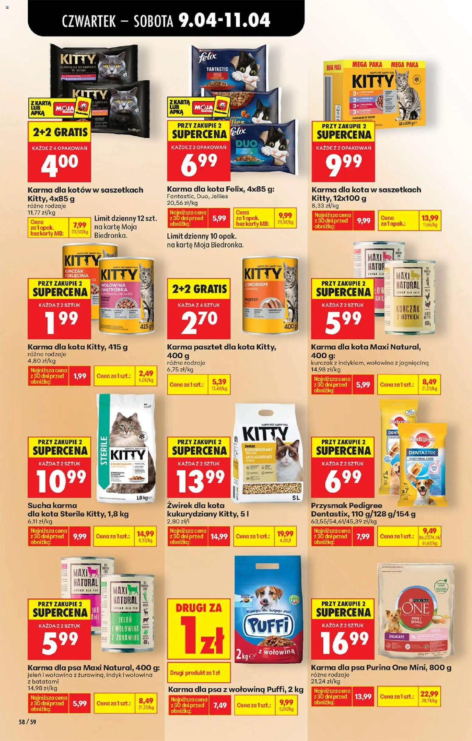 Biedronka gazetka od czwartku od 09.04.2026 | Strona: 78 | Produkty: Kurczak, Żurawina, Pedigree, Jeleń