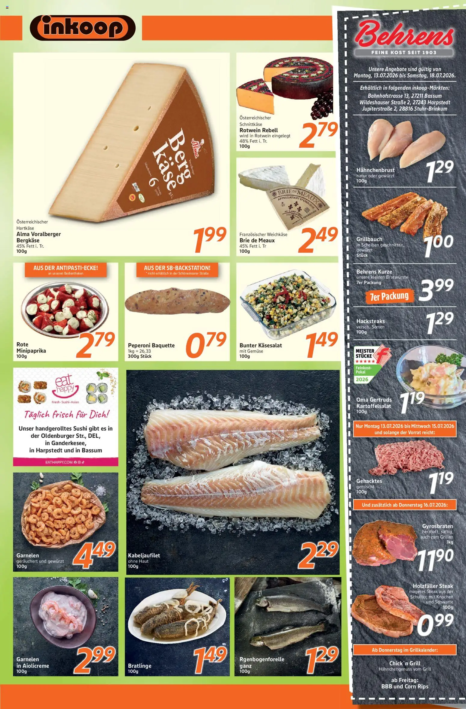 Inkoop Prospekt – gültig ab 13.07.2026 | Seite: 4 | Produkte: Grill, Rotwein, Gemüse, Steak