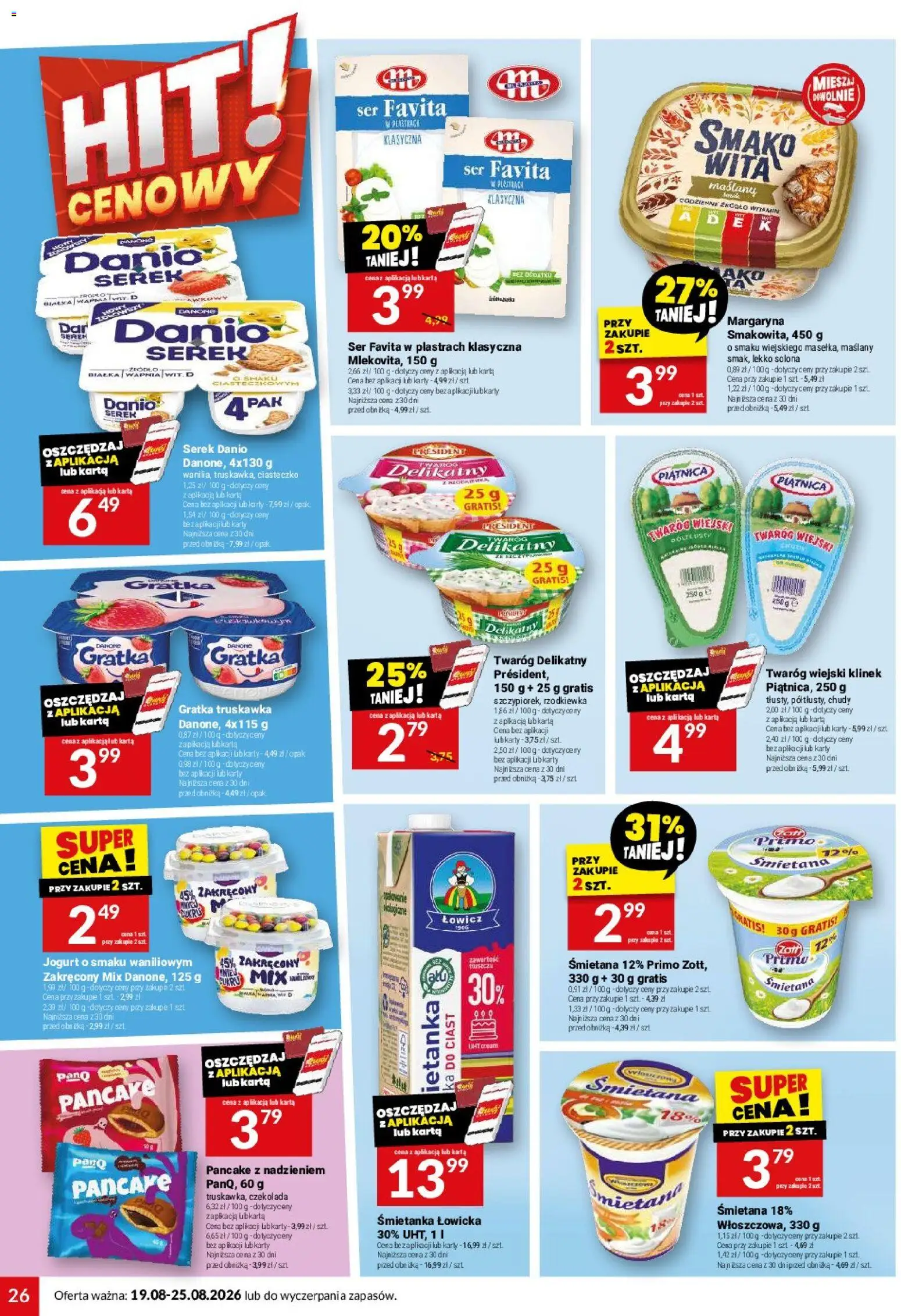 Twój Market gazetka od 19.08.2026 | Strona: 26 | Produkty: Serem, Piątnica, Jogurt, Twaróg