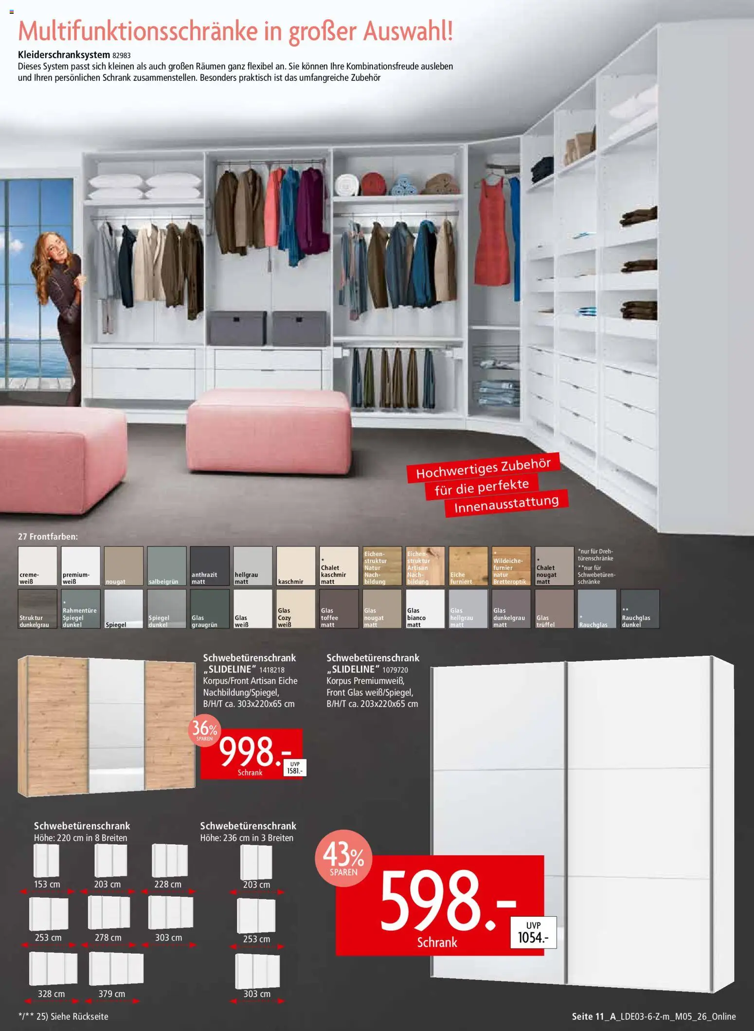 Zurbrüggen Prospekt 	 – gültig ab 28.03.2026 | Seite: 13 | Produkte: Schwebetürenschrank, Schrank, Spiegel, Creme